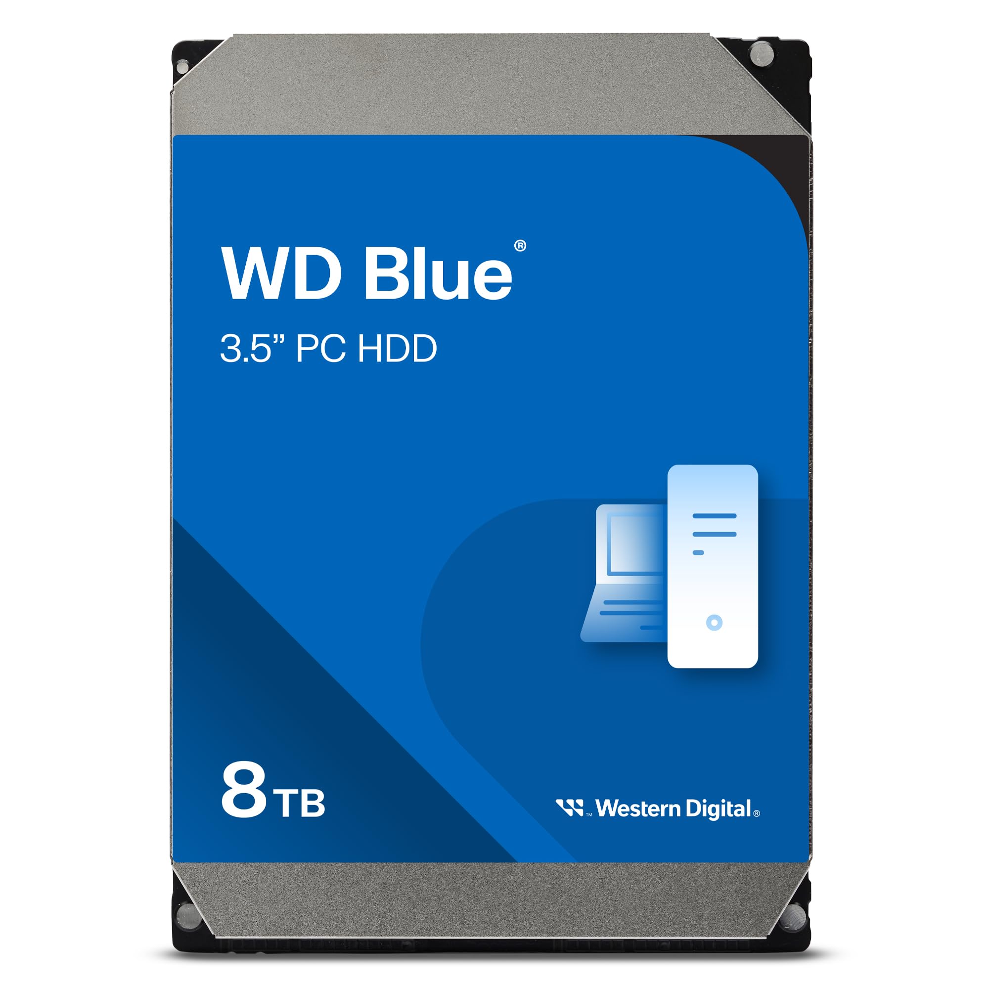 Western Digital 8 ترابایت هارد دیسک داخلی PC WD Blue - 5640 دور در دقیقه، SATA 6 گیگابیت بر ثانیه، 256 مگابایت کش، 3.5 اینچ - WD80EAAZ 8TB نسل جدید