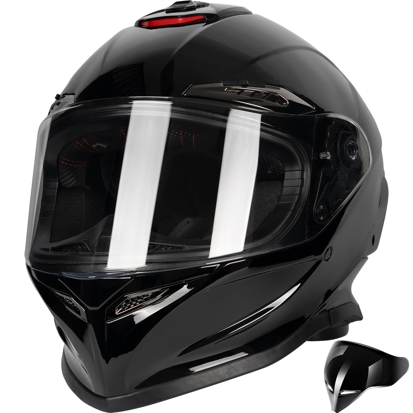 کلاه‌سری Yesmotor - کلاه‌سری موتور سه خط- ATM Off-Road Racing Motorcycle Motocross Helmet با دید تراپارنت- DOT Certified Light Black M