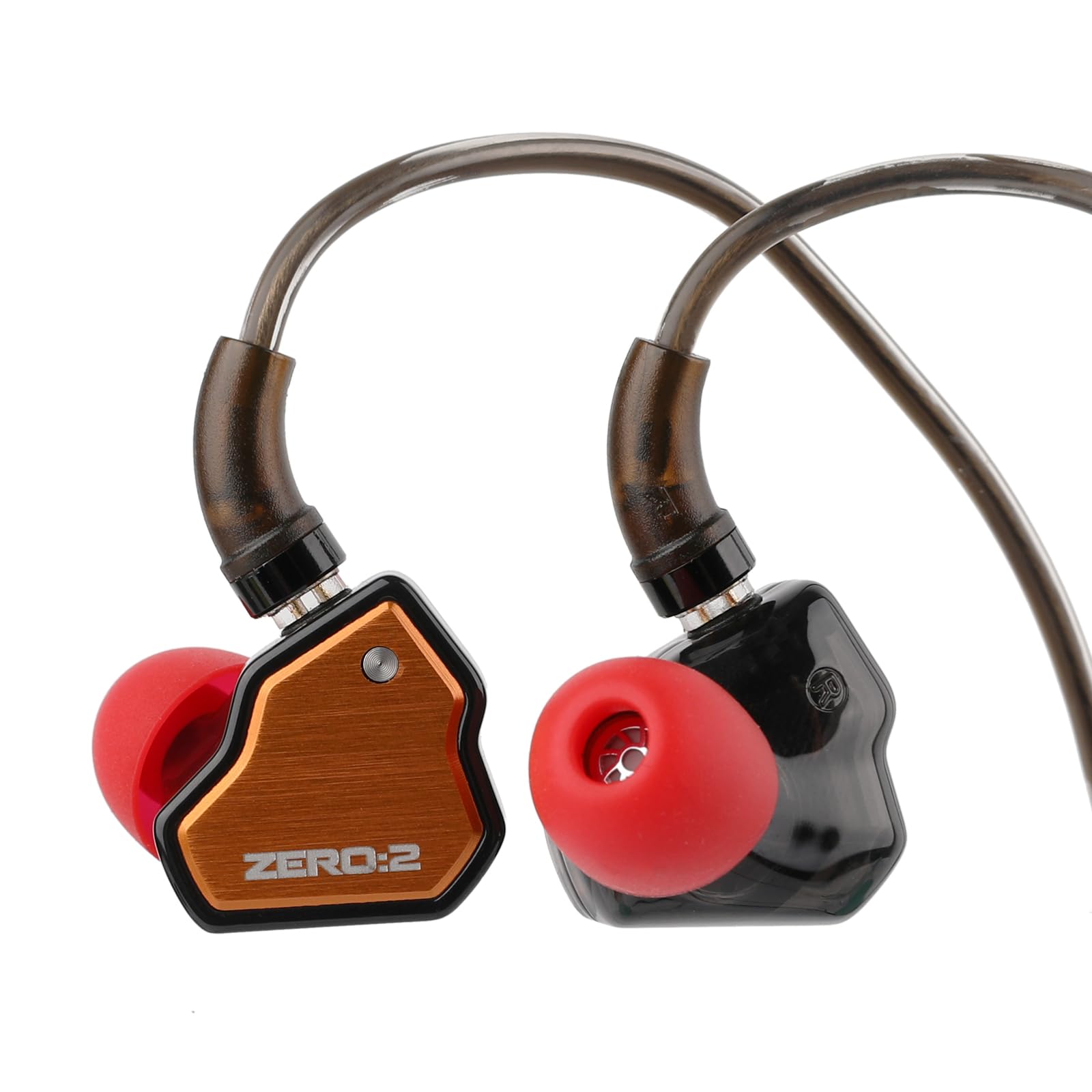 هدفون داخل گوش Linsoul 7Hz x Crinacle Zero:2، با راننده داینامیک 10 میلیمتری به‌روز شده، هدفون سیمی گیمینگ، هدفون بافتی با کابل OFC برای موزیسین (نارنجی)