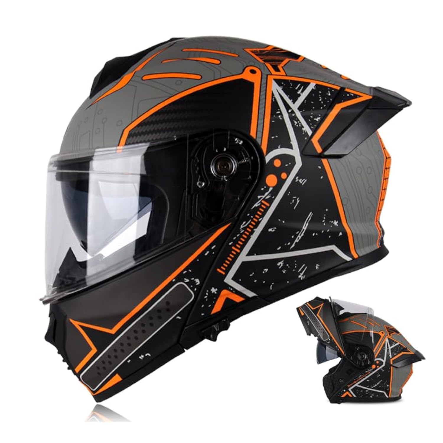 Uchoose کلاه موتور سیکلت مدولار دوگانه DOT Flip up Full Face خیابان ATV Off-Road Motocross L مسابقه موتورسیکلت