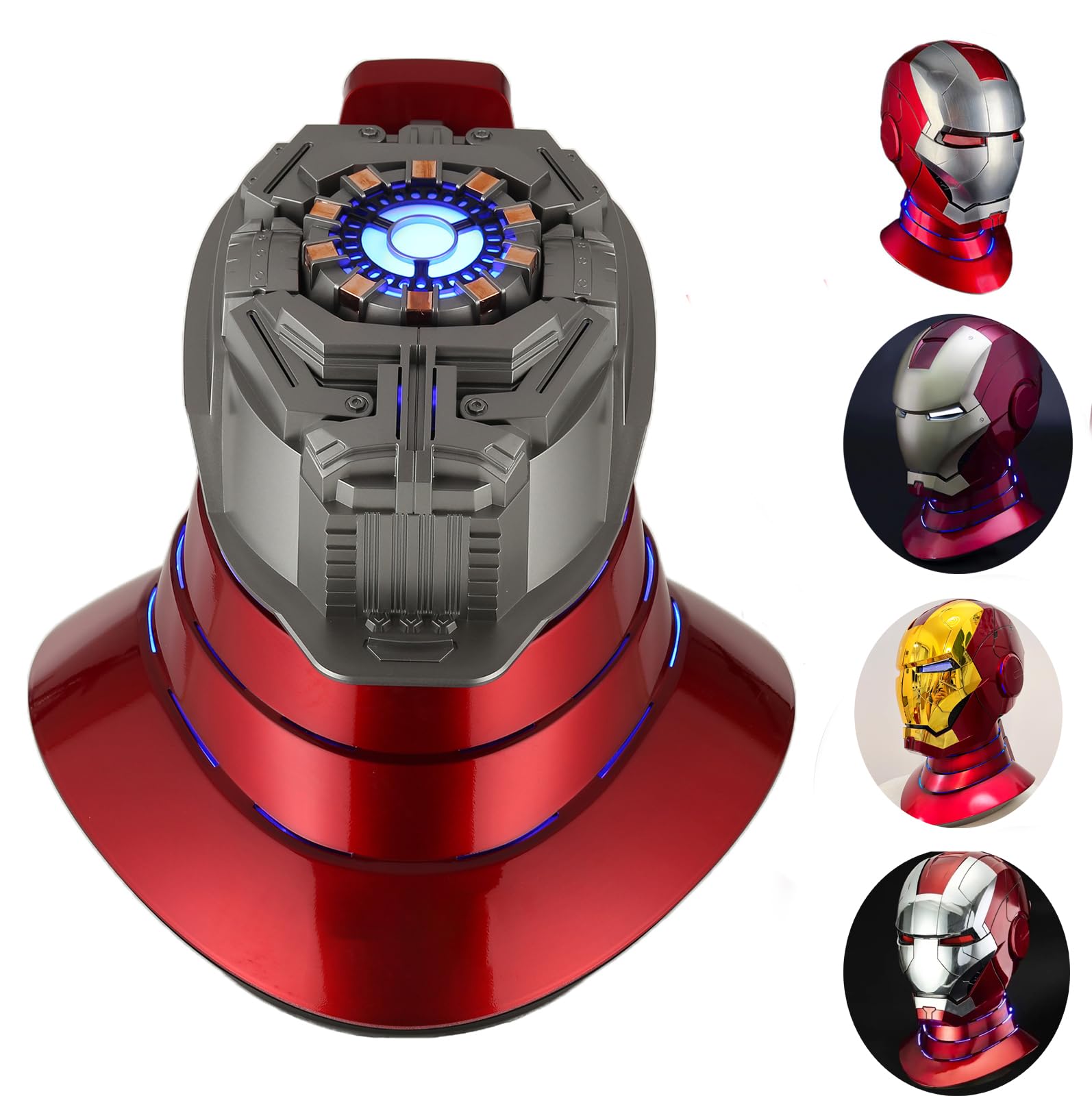 قابلیت پوشیدن کلاه آهنگری YONTYEQ Iron-man MK 5 Wearable Electronic باز / بسته ماسک آهنگری اسباب بازی کودکان هدیه تولد کریسمس نقره‌ای