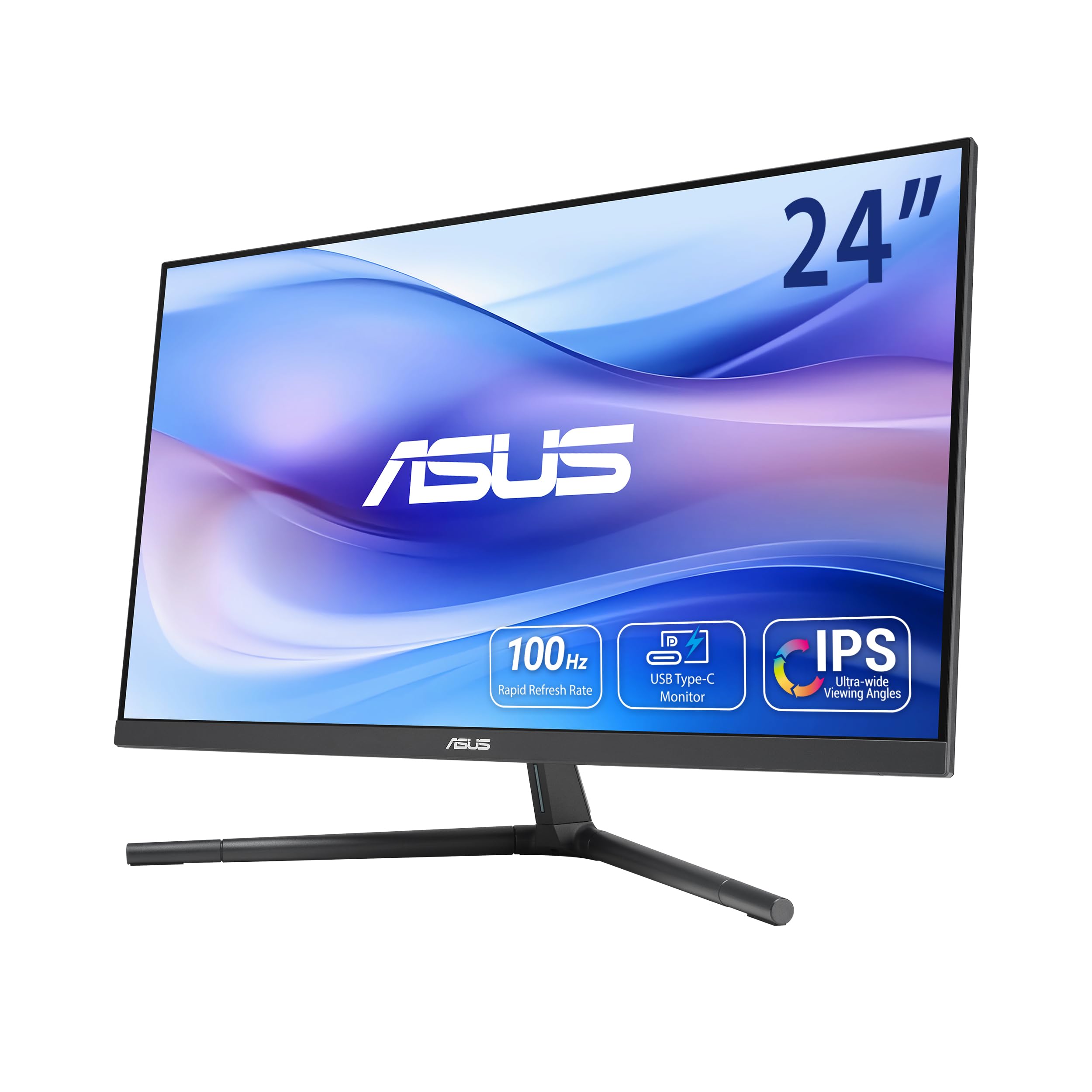 ASUS VU249CFE Eye Care Gaming Monitor - 24 اینچ، FHD (1920x1080) 100 هرتز، IPS، Adaptive-Sync، پورت USB Type-C با توان تحویل 15 وات، مرکز DisplayWidget، تکنولوژی EyeCare Plus، رنگ سیاه