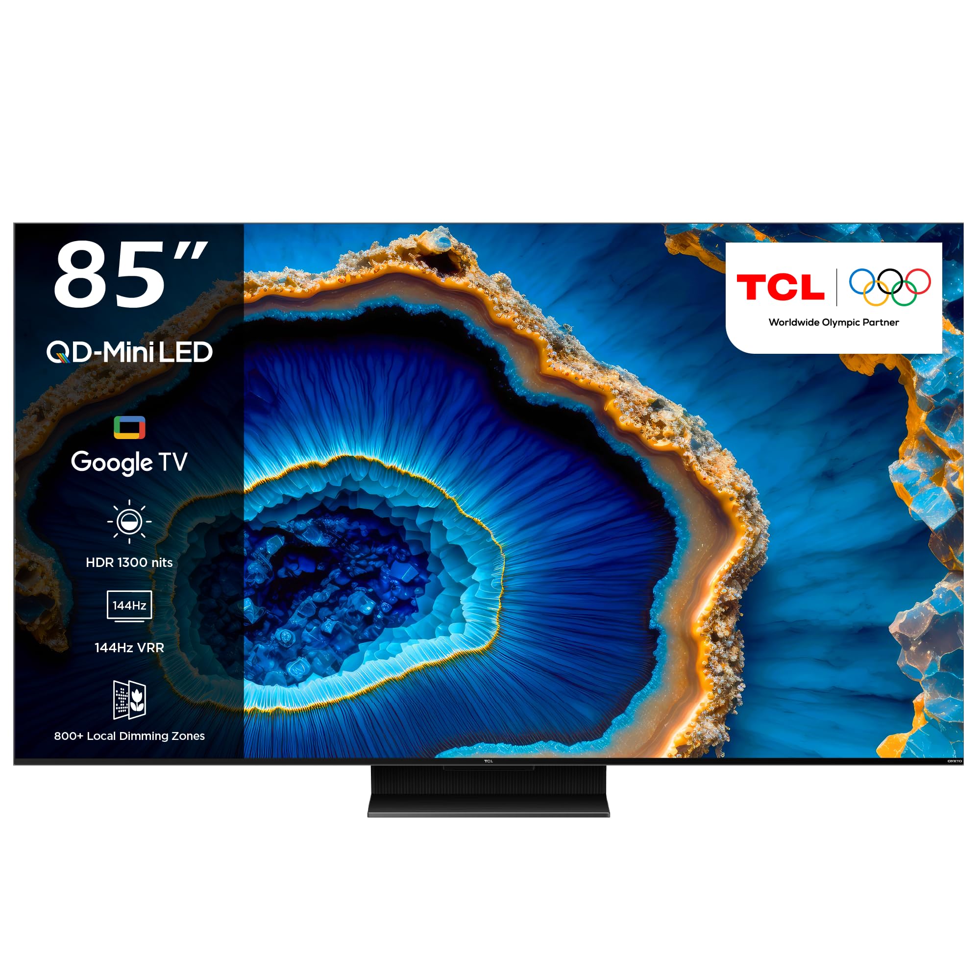 تلویزیون هوشمند TCL 85 اینچ 4K QD-Mini LED HDR، Google TV، Game Master 2.0 Dolby Vision IQ-Atmos HDR 1500 نیت نور چشمگیر IMAX Enhanced 144HZ VRR 85C755- (مدل 2023)، رنگ مشکی اندازه 85 اینچ سری C755 با فناوری LED کوچک و کیفیت 4K