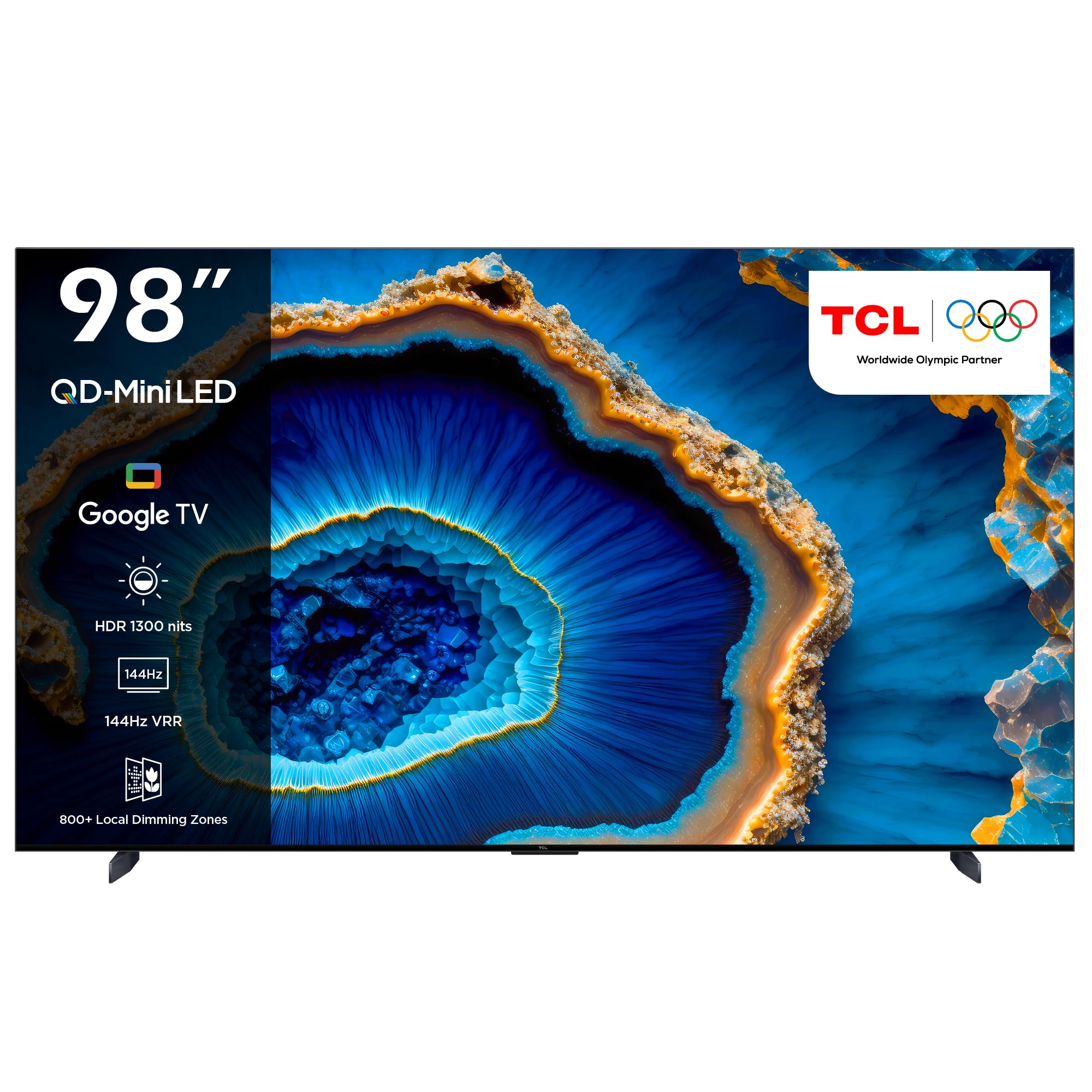 تلویزیون TCL ۹۸ اینچ 4K QD-Mini LED HDR هوشمند گوگل تی وی گیم مستر 2.0 داالبی ویژن آیکیو-اتموس ۱۶۰۰ نیت روشنایی بیشینه بالا IMAX Enhanced 144HZ VRR مدل ۲۰۲۳، مشکی سری ۹۸C755- اینچ 4K QD-Mini LED سری C755