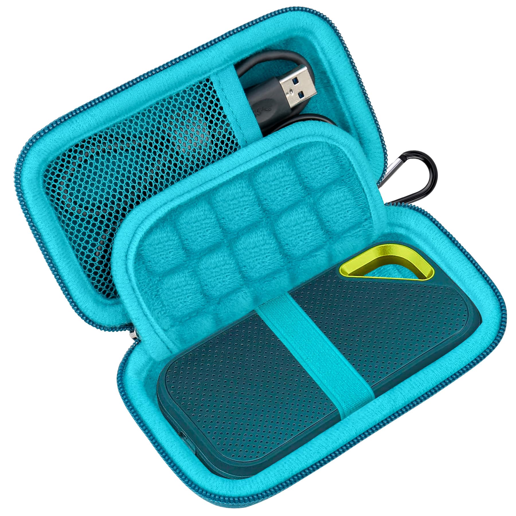 کیف حمل و نقل سخت Lacdo برای SanDisk Extreme Pro/SanDisk Extreme Portable External SSD 500GB 1TB 2TB 4TB USB-C Solid State Drive EVA Shockproof Protective Storage Travel Bag, Monterey