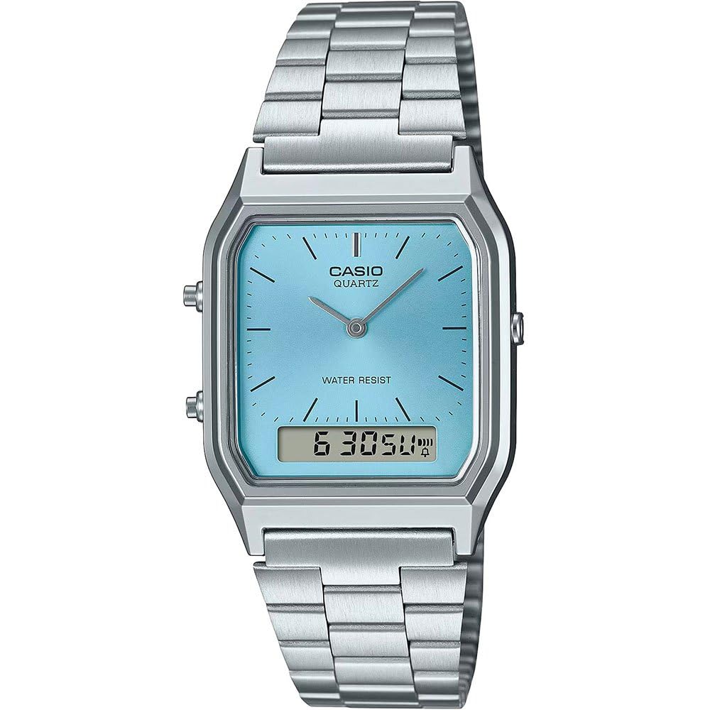 ساعت کوارتز Casio: AQ-230 مردانه آبی نقره‌ای