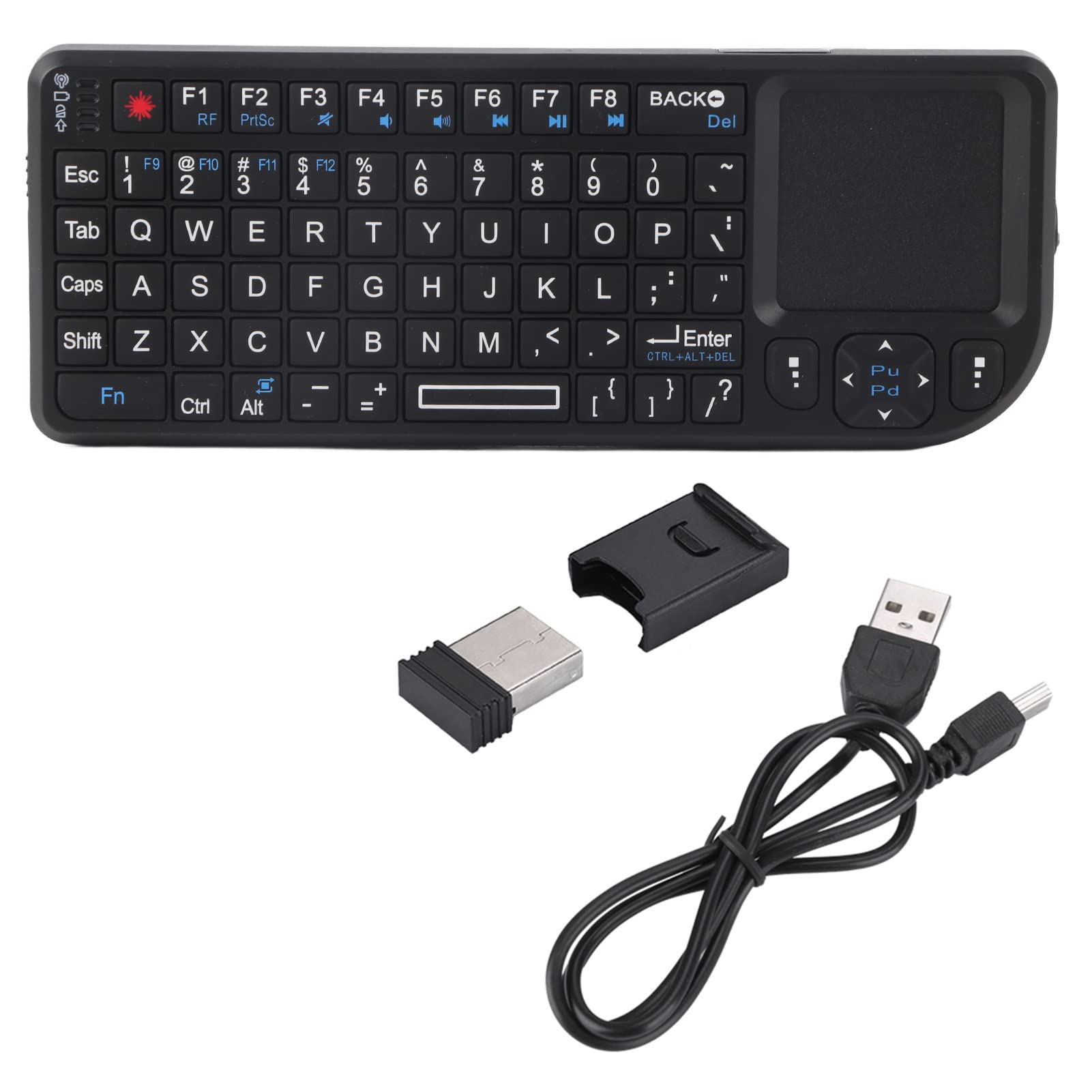 صفحه کلید لمسی بی‌سیم Ejoyous، کیبورد تاچپد قابل حمل و باریک Mini USB با تاچ پد و نور پس زمینه برای PS3/4، برای Xbox 360