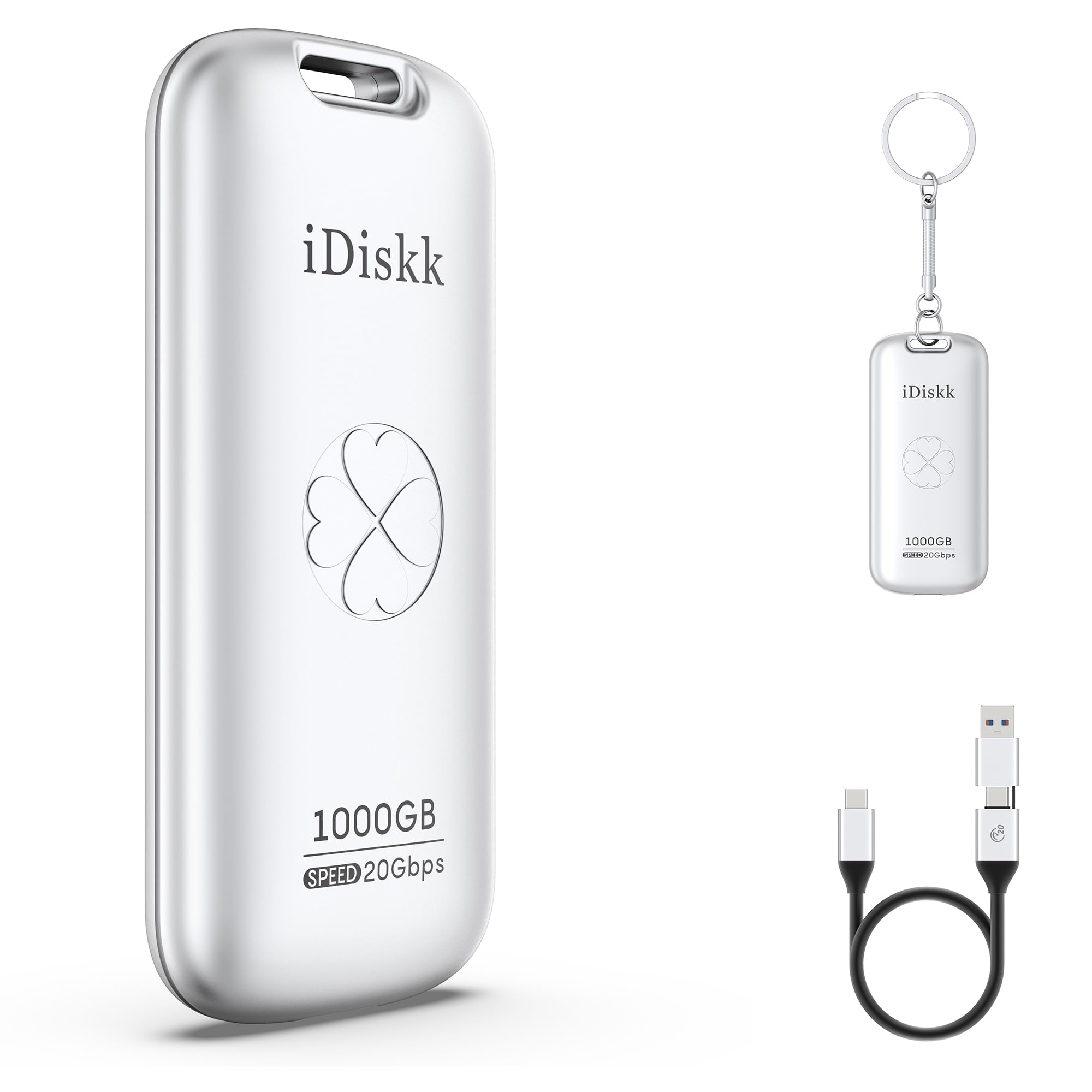 iDiskk 1 ترابایت High Speed 2000MB/s اس اس دی خارجی| جیبی | یواس‌بی 3.2 جنریشن 2x2 | درایو حالت جامد اس اس دی خارجی | Photo Stick سازگار با Xbox، PS4، iPad، کامپیوتر و مک، کامپیوتر، گوشی‌های اندروید، دوربین‌ها