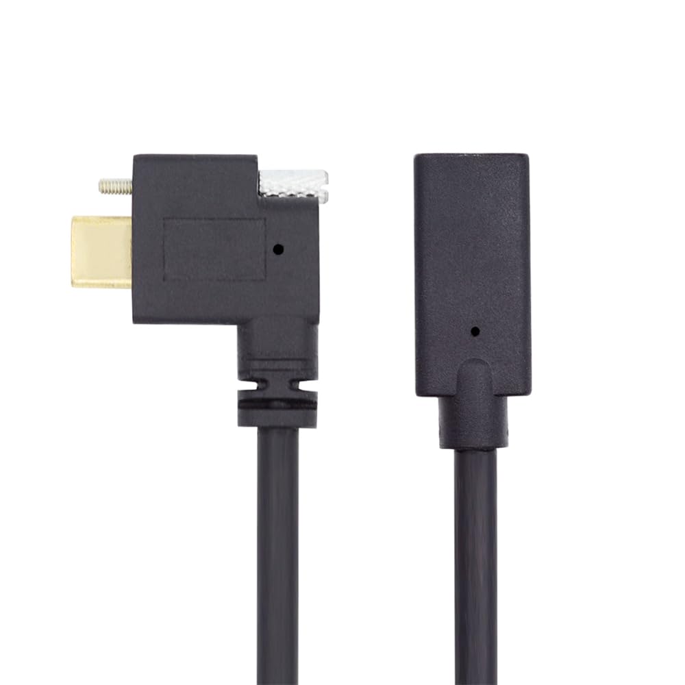 کابل USB-C نوع C با قفل پیچی فرستنده زاویه‌دار مرد به ماده 0.3 متری برای افزایش داده برای دوربین Realsense VR Quest Link