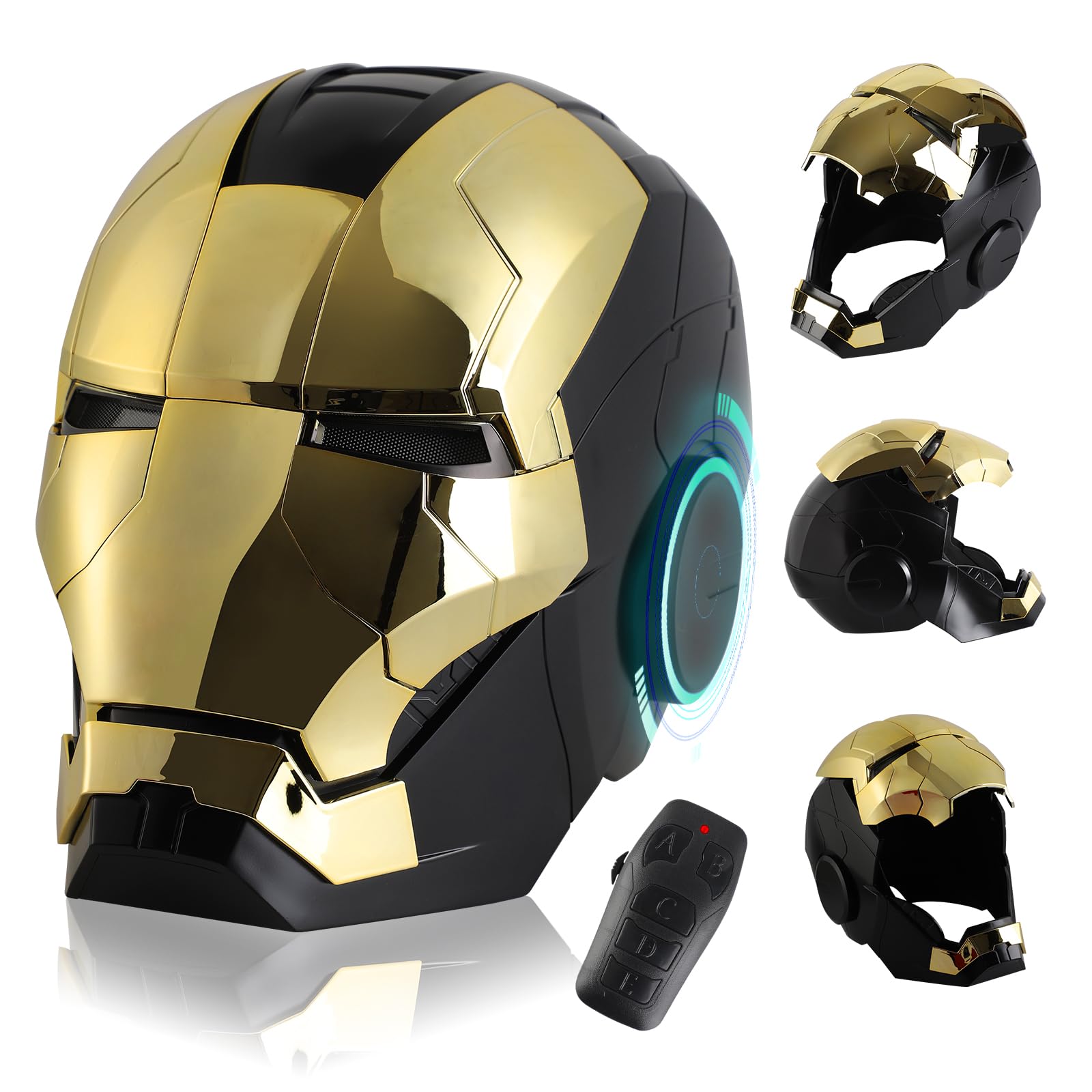 کلاه Iron-man MK 5 YONTYEQ الکترونیکی قابل لباس‌شدن با قابلیت باز و بسته شدن، اسباب بازی کودکانه مناسب برای هدیه تولد یا کریسمس است.