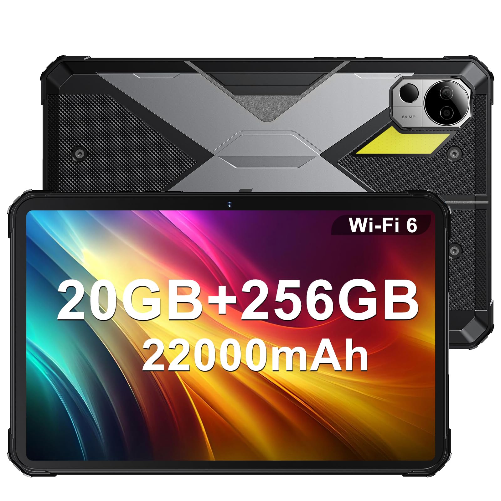 تبلت قابل حفاظت DT2 با صفحه نمایش 10.4 اینچی FHD 2K IPS، حافظه داخلی 256 گیگابایتی (قابل ارتقاء به 2 ترابایت)، باتری 22000 میلی آمپر بر ساعت 66 وات، سیستم عامل آندروید13، تبلت ضدضربه و ضدآب با استاندارد IP68/IP69K، دو سیم کارت و تکنولوژی 4G، دوربین 64 مگاپیکسلی، وای فای 6/جی پی اس/OTG