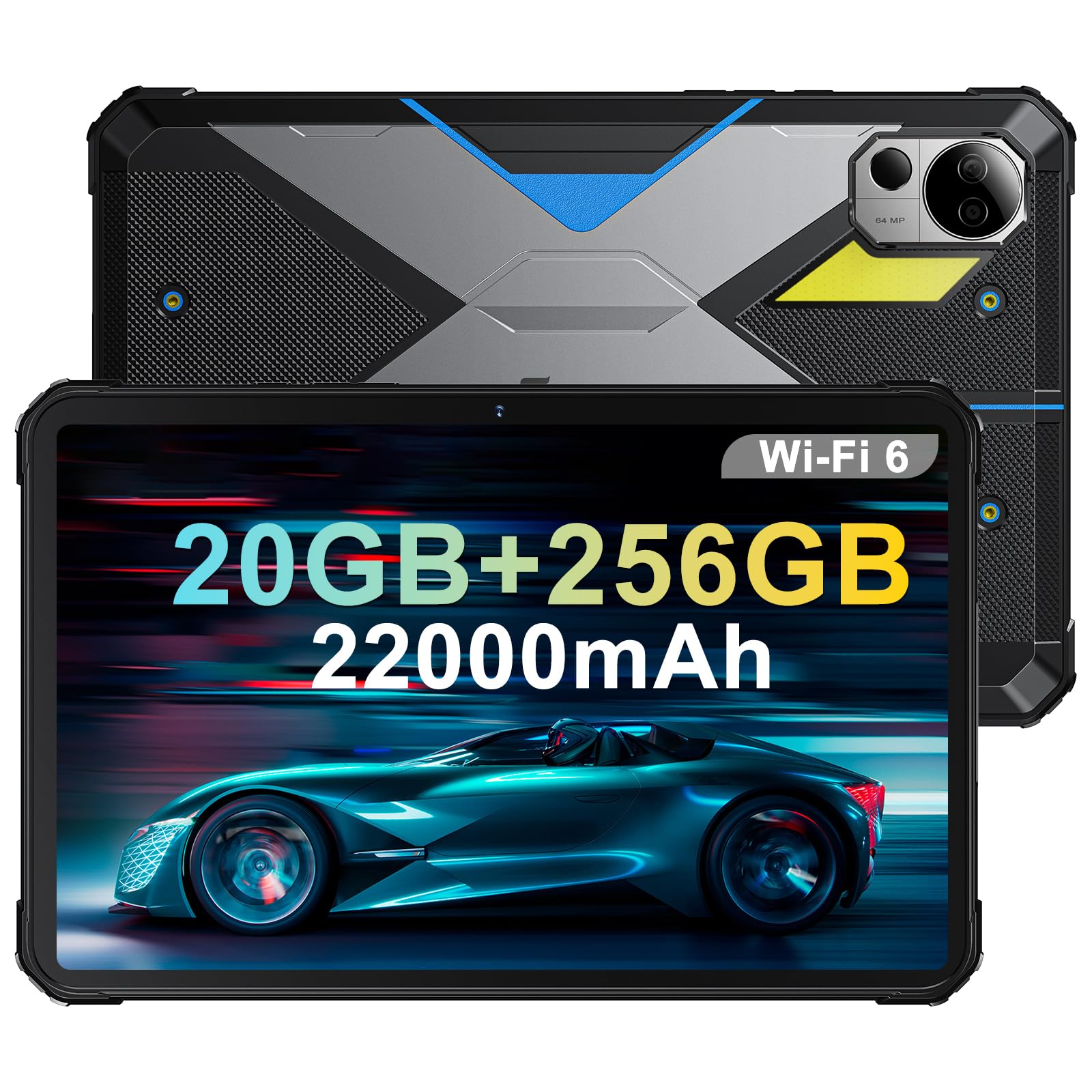 تبلت مقاوم DT2 10.4in ، 22000mAh 20GB + 256GB تبلت ضدآب شارژ سریع 66 وات صفحه نمایش 2K اندروید 13 تبلت 4G LTE / WiFi 6 تبلت G99 چیپ / 64+32MP / IP68 / IP69K / اثرانگشت / باز کردن صورتی / OTG