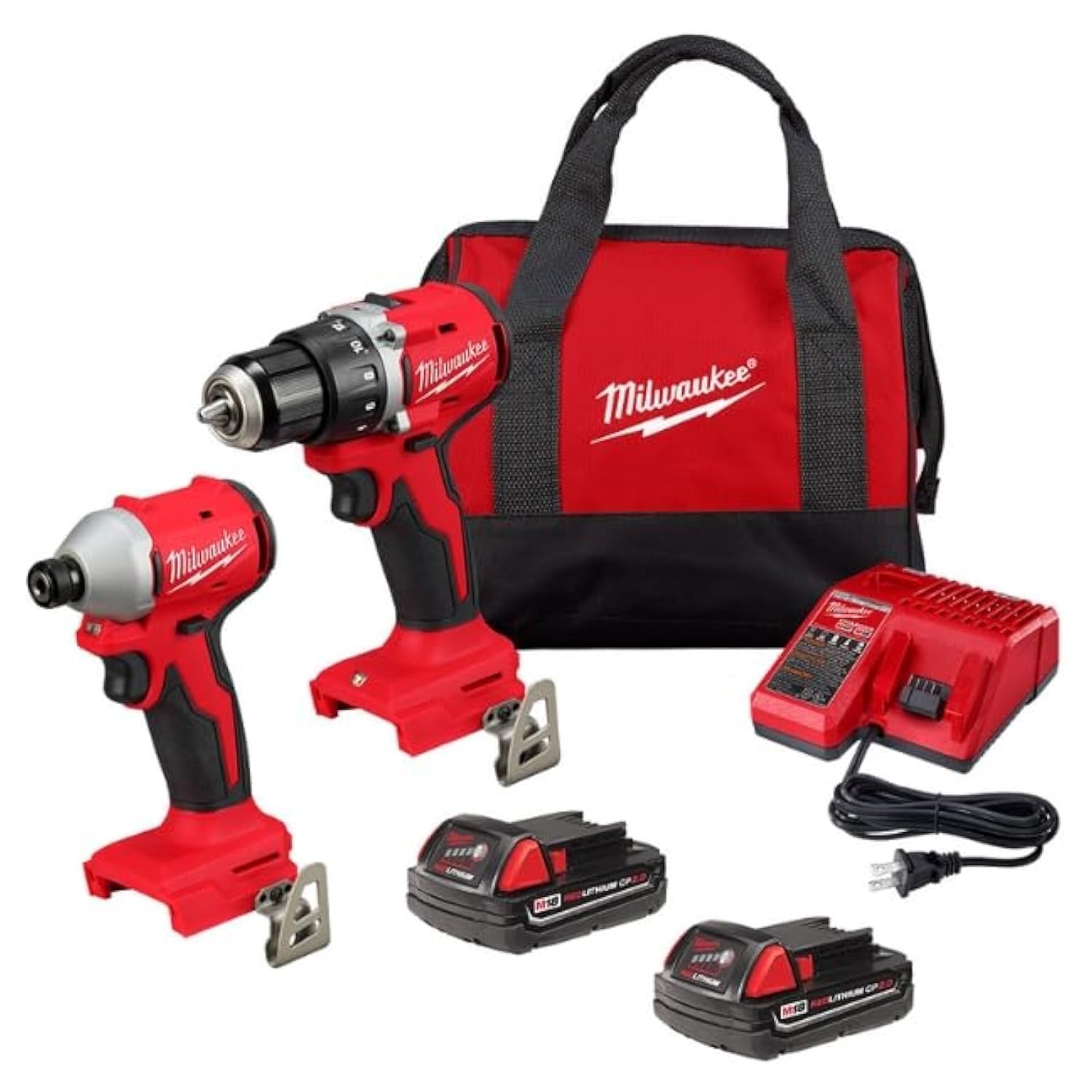Milwaukee 3692-22CT کیت 2 ابزار فشرده براشلس M18: دریل درایور/ایمپکت درایور (کیت نسل جدید)