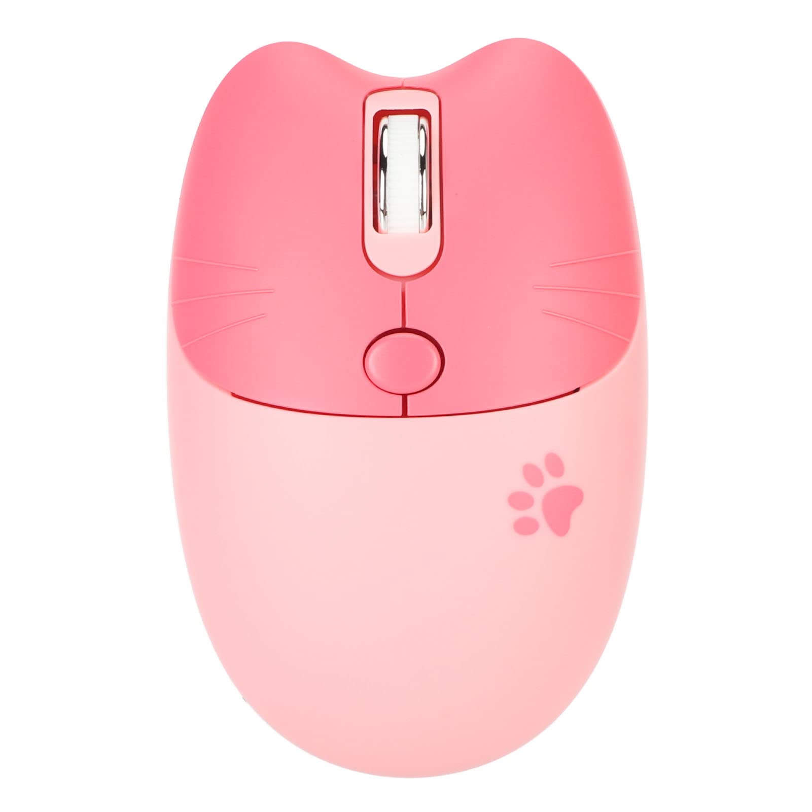 موش Cute Cat Wireless Goshyda - بی‌سیم 2.4 گیگاهرتز، قابل تنظیم در 3 سطح DPI، موش‌های قابل حمل با شکل زیبا با گیرنده USB برای کامپیوتر، تبلت، لپتاپ صورتی