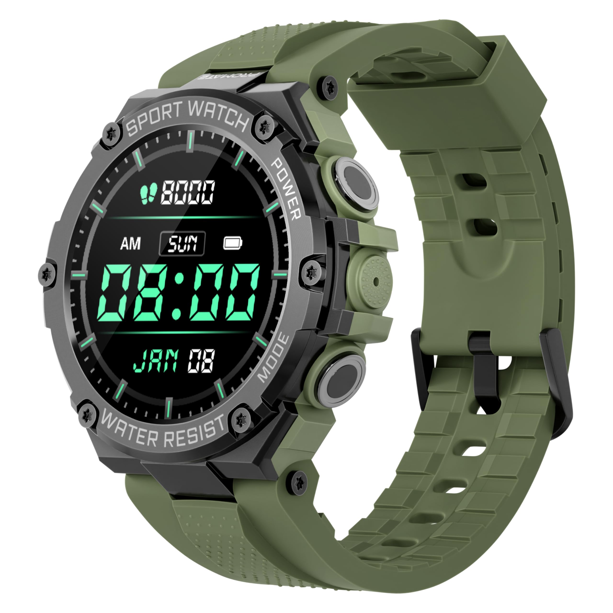 ساعت هوشمند محکم پرومت مدل Xwatch-R19 برای مردان، ساعت هوشمندی با صفحه نمایش ۱.۵۳ اینچی گرد برای مردان با امکان تماس بلوتوث، ضدآب، دارای تکنولوژی صدای مصنوعی XWATCH-R19 (XWATCH-R19.MNG)