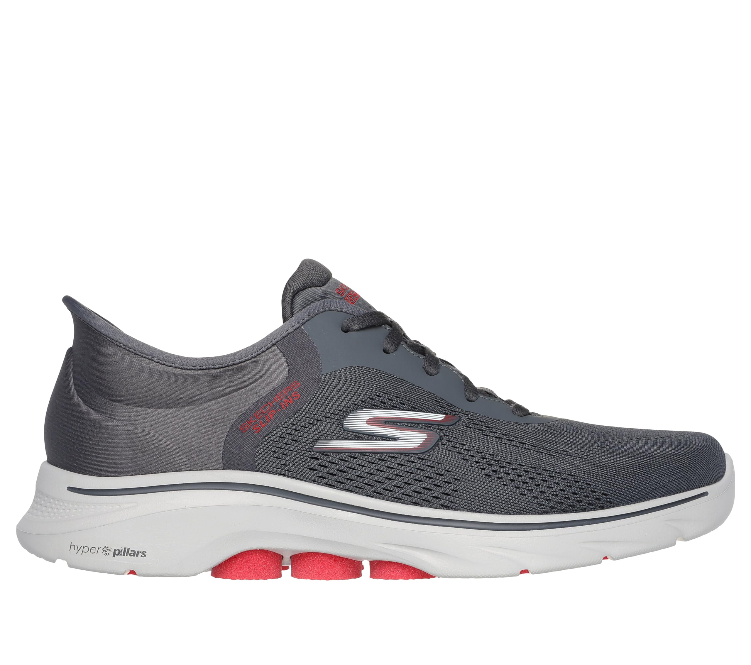 Skechers GO WALK 7 — کفش کتانی مردانه، سایز ۴۲٫۵ (EU)، رنگ زغالی/قرمز