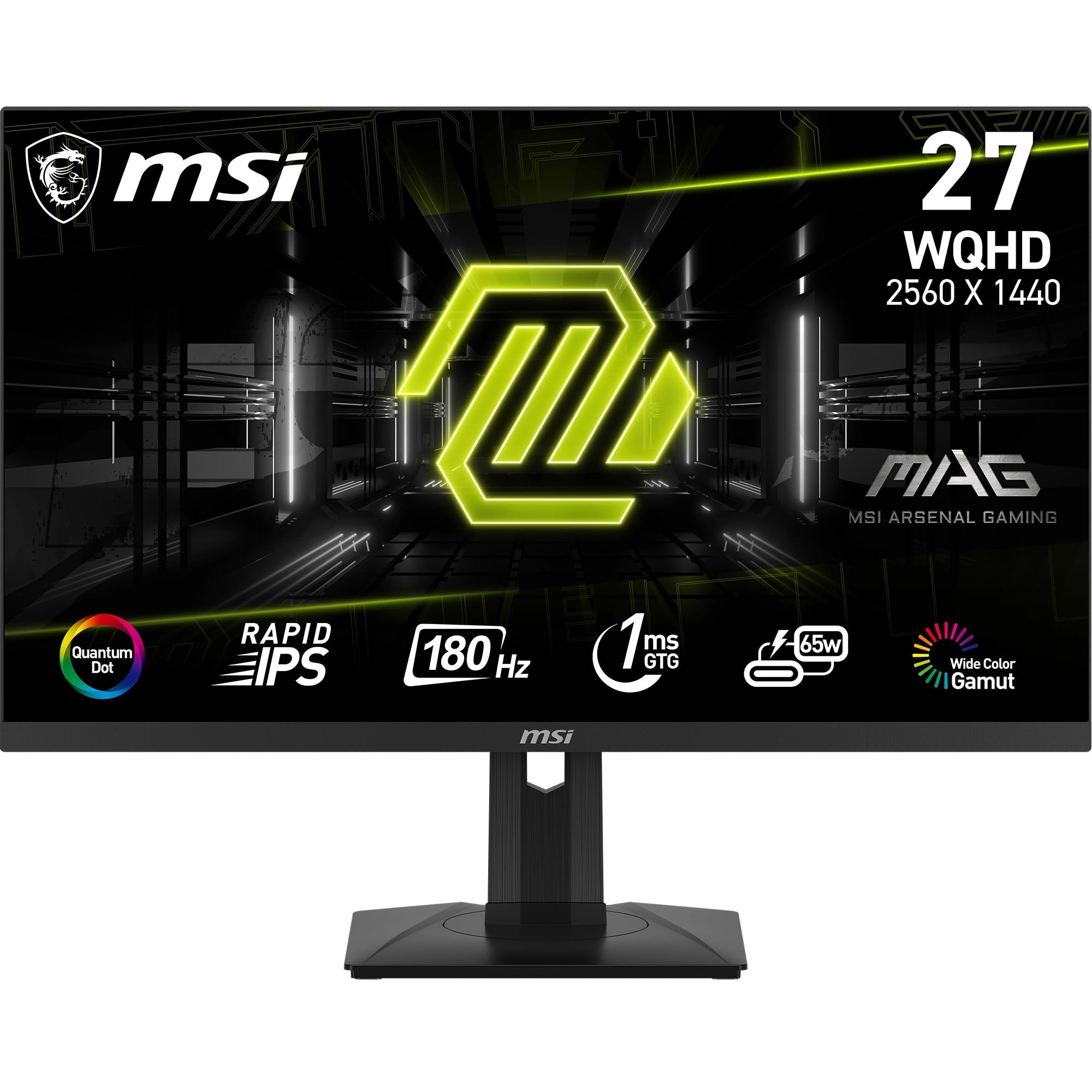صفحه نمایش MSI MAG 274QRF QD E2 27 اینچ با بازی های WQHD - 2560 × 1440 پنل Quantum Dot IPS سریع، 180 هرتز - 1 میلی ثانیه، 120درصد گامت رنگ sRGB، DisplayHDR 400 - DP 1.4a، HDMI 2.0b، USB Type-C 27'' / WQHD 180 هرتز / IPS سریع QD