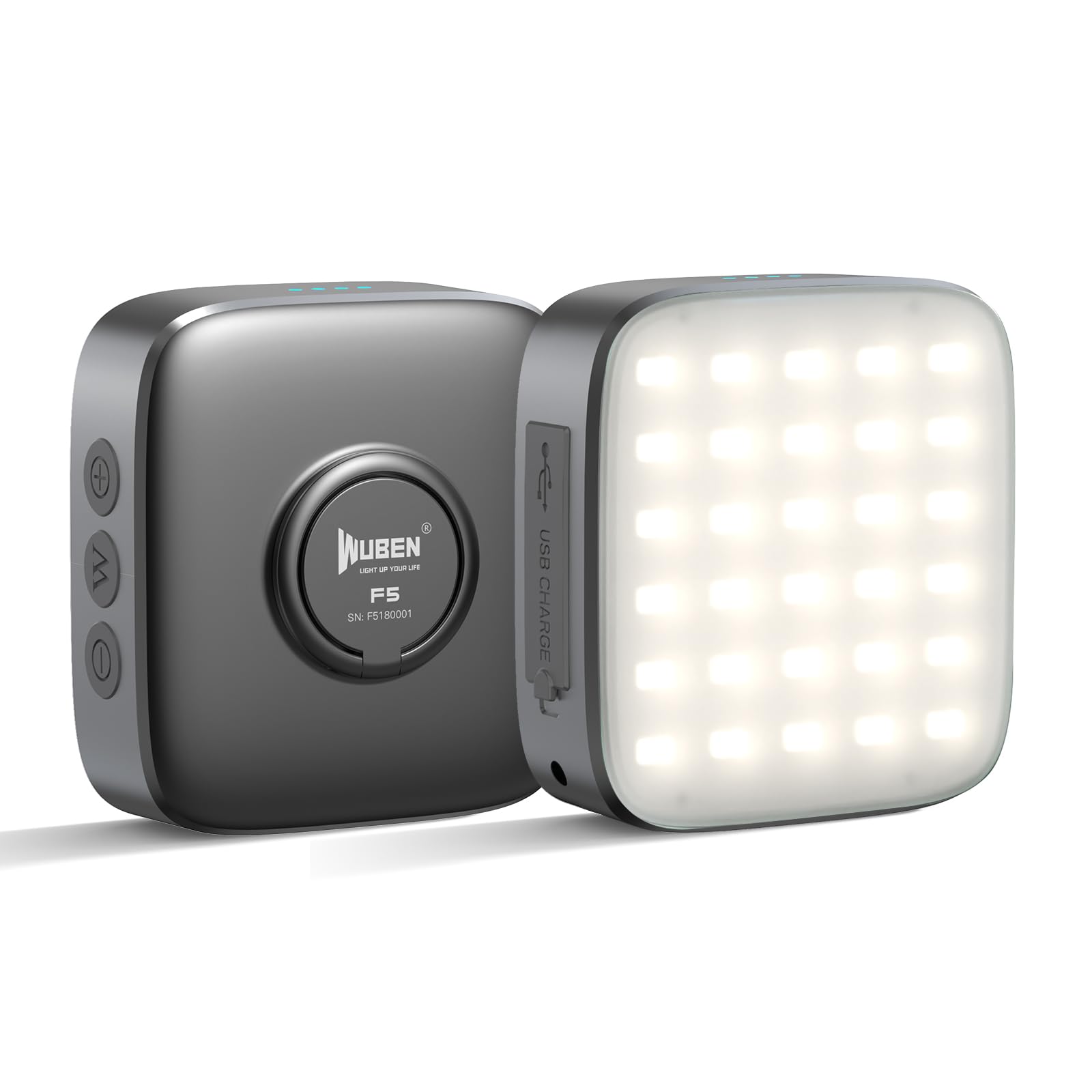 لامپ کمپینگ قابل شارژ WUBEN F5 LED، لامپ قابل شارژ 5200mAh با آهنربای مخصوص، لامپ چادر IP64 ضدآب 500LM با 3 حالت نور برای آویز کمپینگ، پیاده‌روی کوهستانی، طوفان، اضطرار بلک‌اوت، منزل و خودرو (رنگ مشکی)
