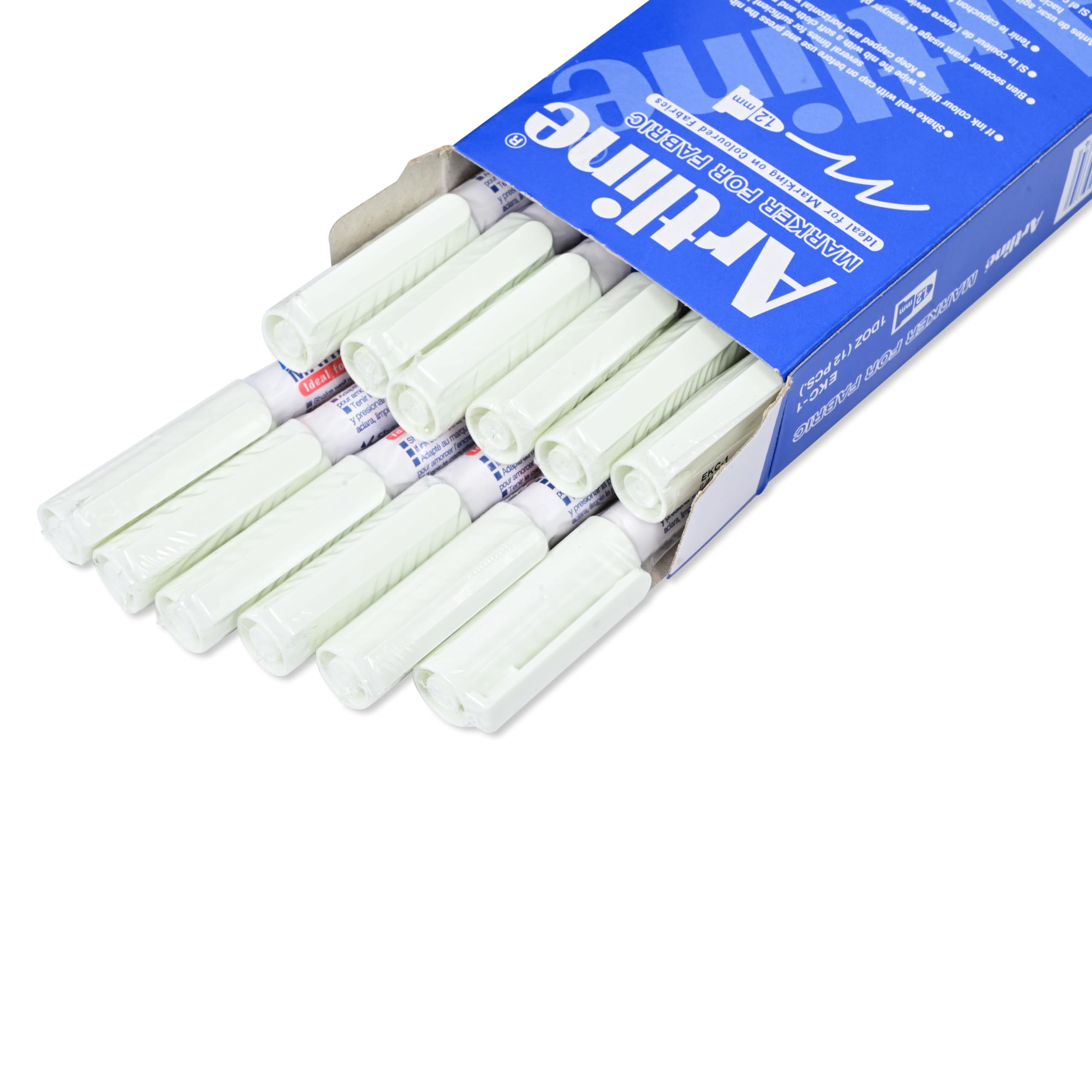 مداد نقاشی بافت آرت‌لاین ۱۲ تایی EKC-1، خط ۱.۲ میلی‌متر، رنگ: سفید - ARMK-EKC1WH