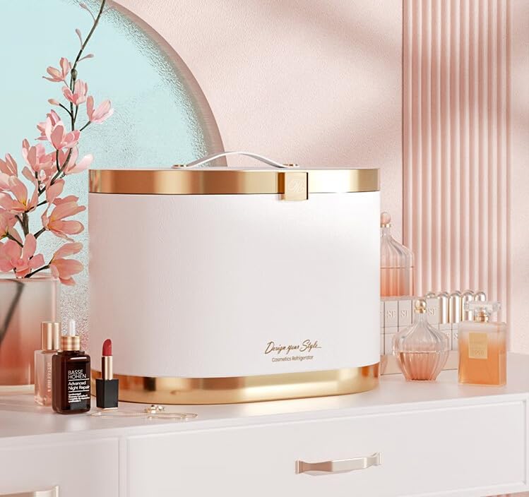 یخچال زیبایی Mini Beauty Mofech 10L برای لوازم مراقبت از پوست، آرایش و نگهداری ماسک صورت، یخچال قابل حمل آرایش برای اتاق خواب - هدیه ایده‌آل تولد و کریسمس برای زنان و دختران نوجوان