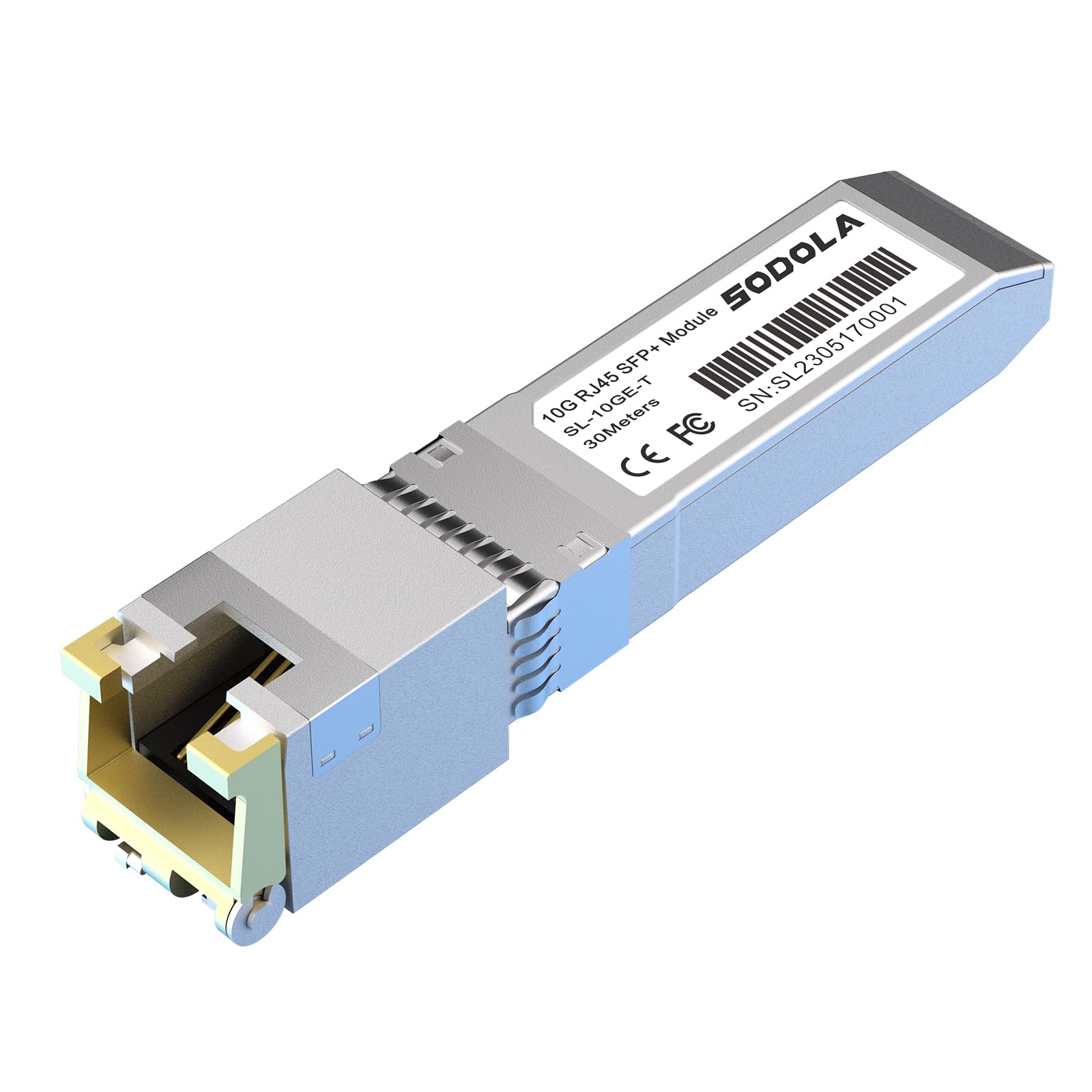 ماژول SODOLA 10GBase-T RJ45 SFP+، ترنسیور سیم برای SODOLA، SFP به اترنت، قابلیت پخش و پخش، قابلیت پخش سراسری، تا فاصله 30 متر ماژول‌های سیم مسی SFP (1 بسته)