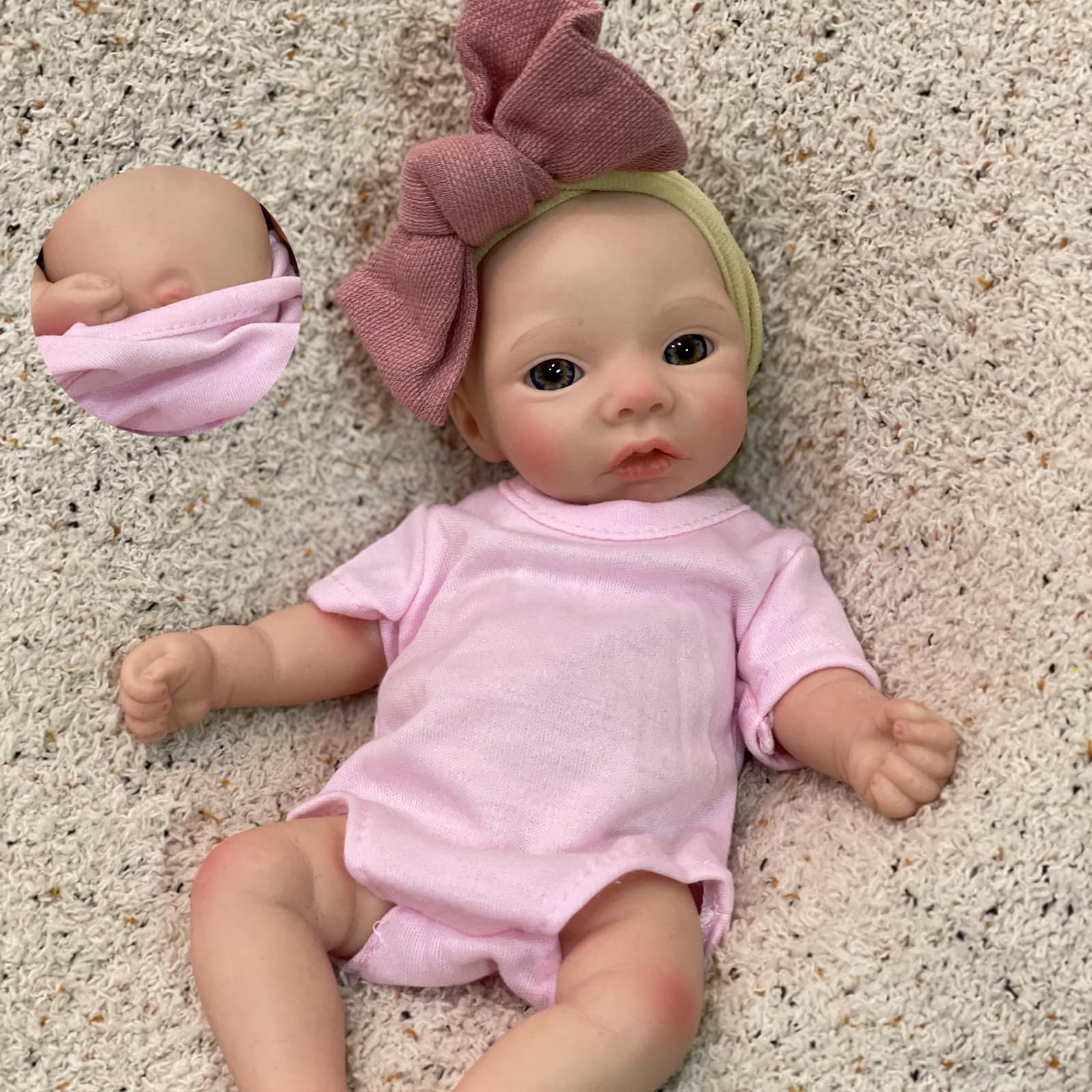اندازه 11 اینچ عروسک بچه تولیدی OtardDolls، عروسک بچه تولیدی که واقعیت‌های مصنوعی دارد، با لگنه‌های پر شده، عروسک بچه نوزاد واقعی با تجهیزات مربوطه
