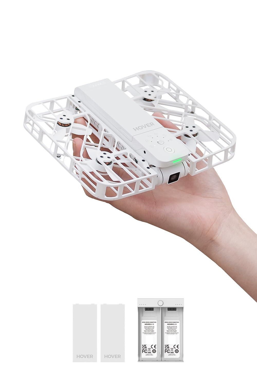 دوربین پروازی خودپرنده HOVERAir X1 ، دوربین HDR اندازه جیبی ، پالم پرواز ، مسیرهای پرواز هوشمند ، حالت دنبال من ، دوربین اکشن تاشو با کنترل بدون دست سفید (Combo Plus) Combo Plus سفید
