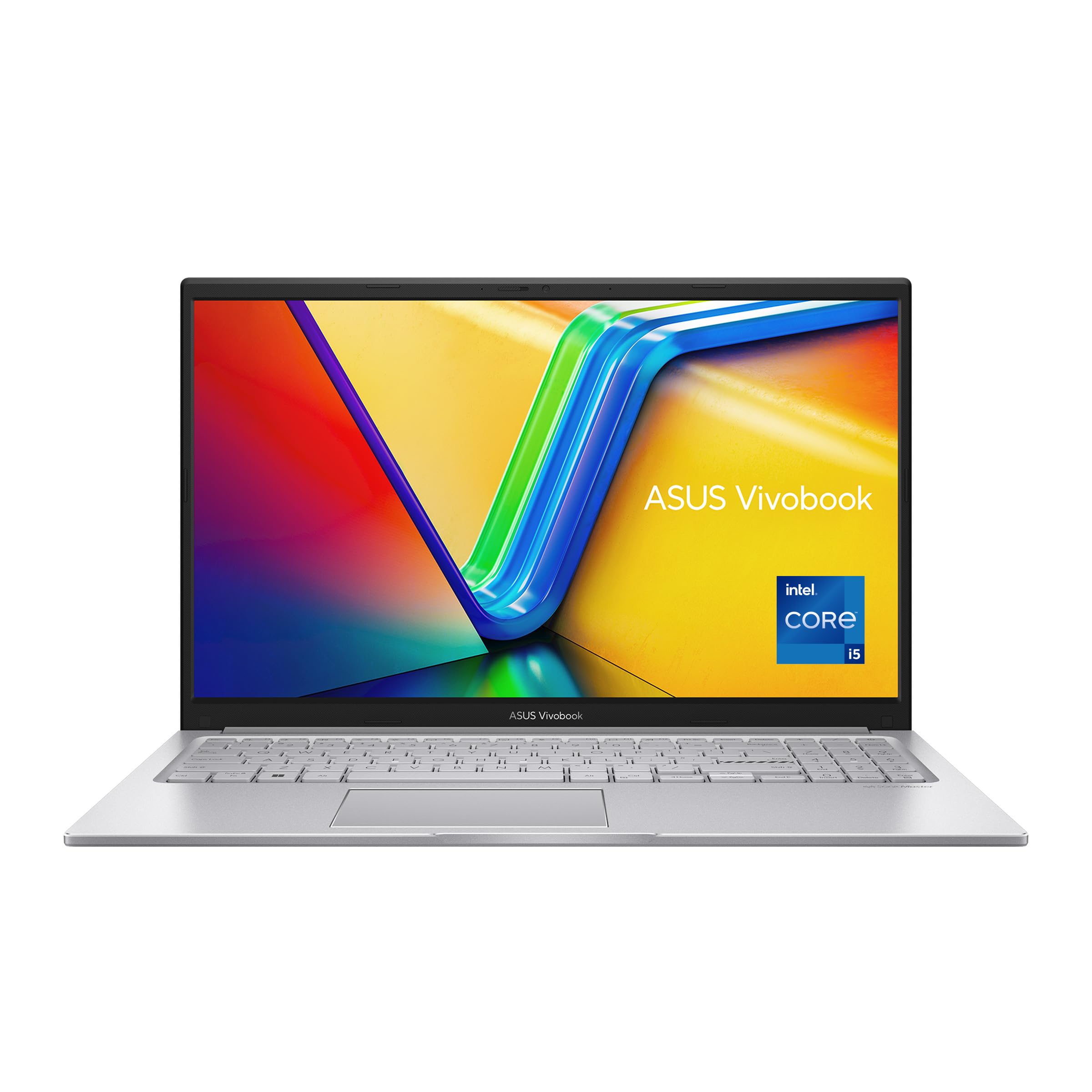 لپ تاپ نازک ASUS Vivobook 15 X1504ZA-NJ005W، نسل 12 اینتل i5، DDR4 8 گیگابایت، 512 گیگابایت حافظه داخلی SSD، ویندوز ۱۱ هوم، صفحه نمایش ۱۵.۶ اینچی FHD، وب کم، صفحه کلید پشتی نور دار - انگلیسی - عربی، (نقره ای خنک)