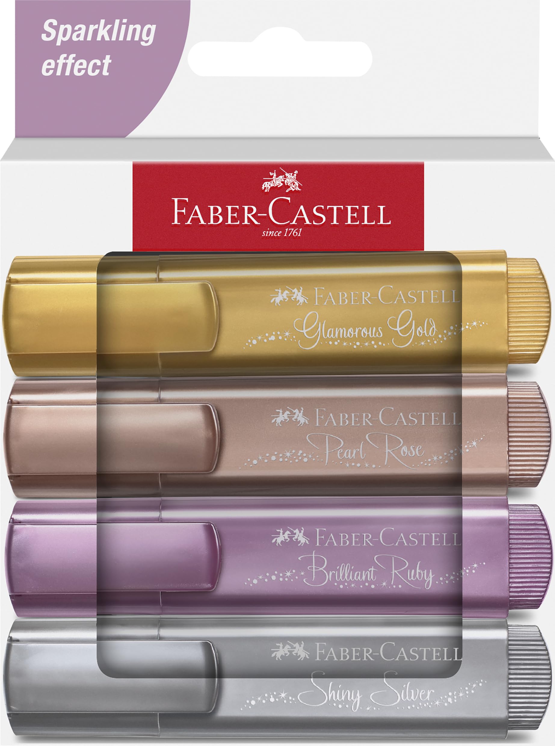 براق طلا، نقره‌ای درخشان، گل رز مرواریدی، زبرجد درخشان

مداد رنگی فابر-کاستل Highlighter TL 46 فلزی با 4 رنگ

1 عدد (بسته 1 عددی)