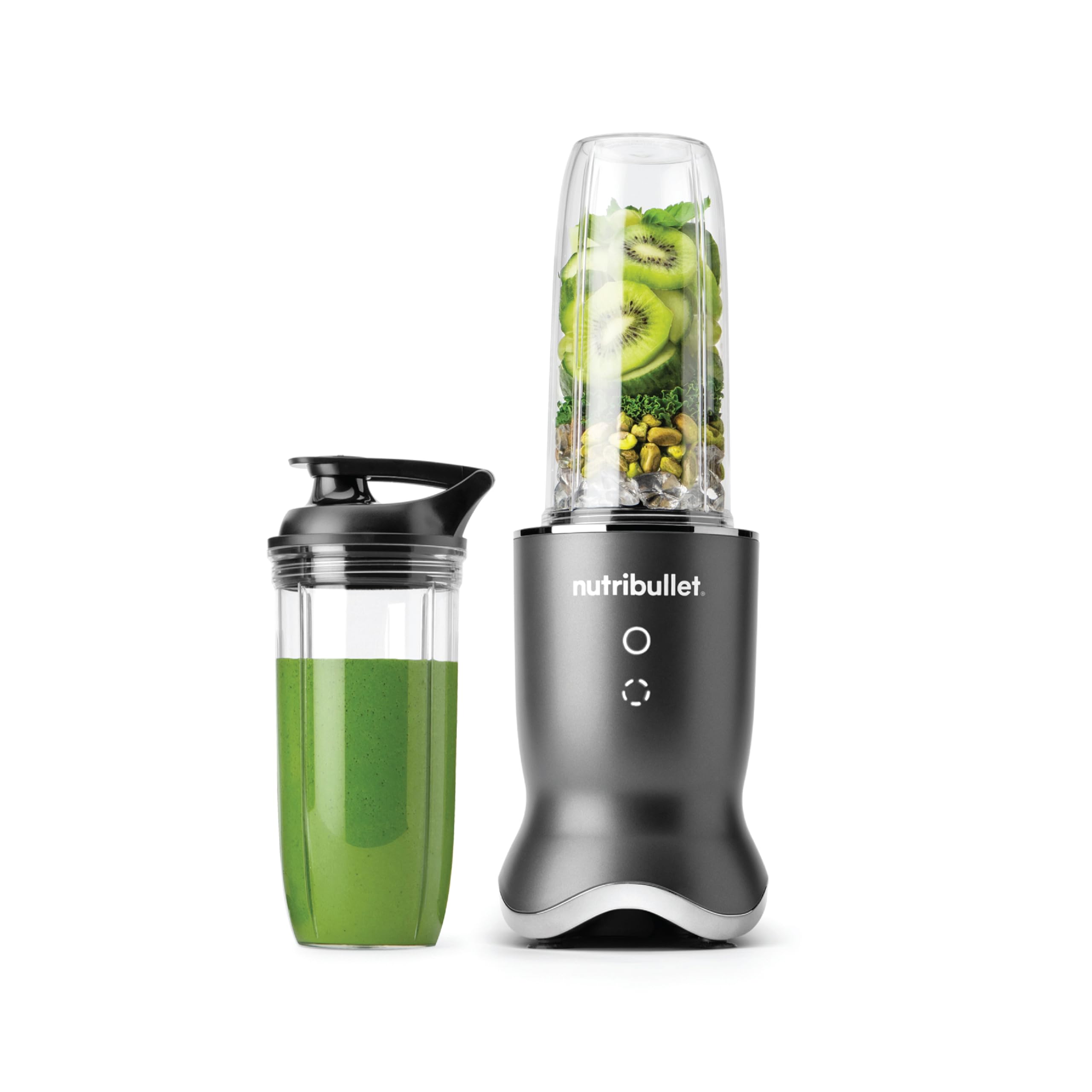 آسیاب مخلوط کن Nutribullet Ultra با ظرفیت 900 میلی لیتر، 1200 وات، دارای رابط نورانی Glow، سایلنت‌ترین آسیاب شخصی، فناوری Trita Renew Cups، تیغه استخراج فولاد ضد زنگ، گارانتی یک ساله مدل NBU-500