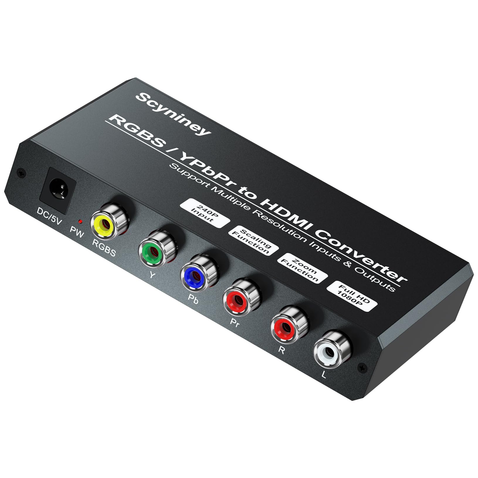 ترجمه: 
تبدیل RGBS Component به HDMI Scaler Converter، تبدیل Scyniney RGBS YPbPr به HDMI با قابلیت اسکیلینگ، سازگار با ورودی 240P برای PS1/PS One/PS2/NGC/Wii/DVD/VHS/VCR RGBS به HDMI