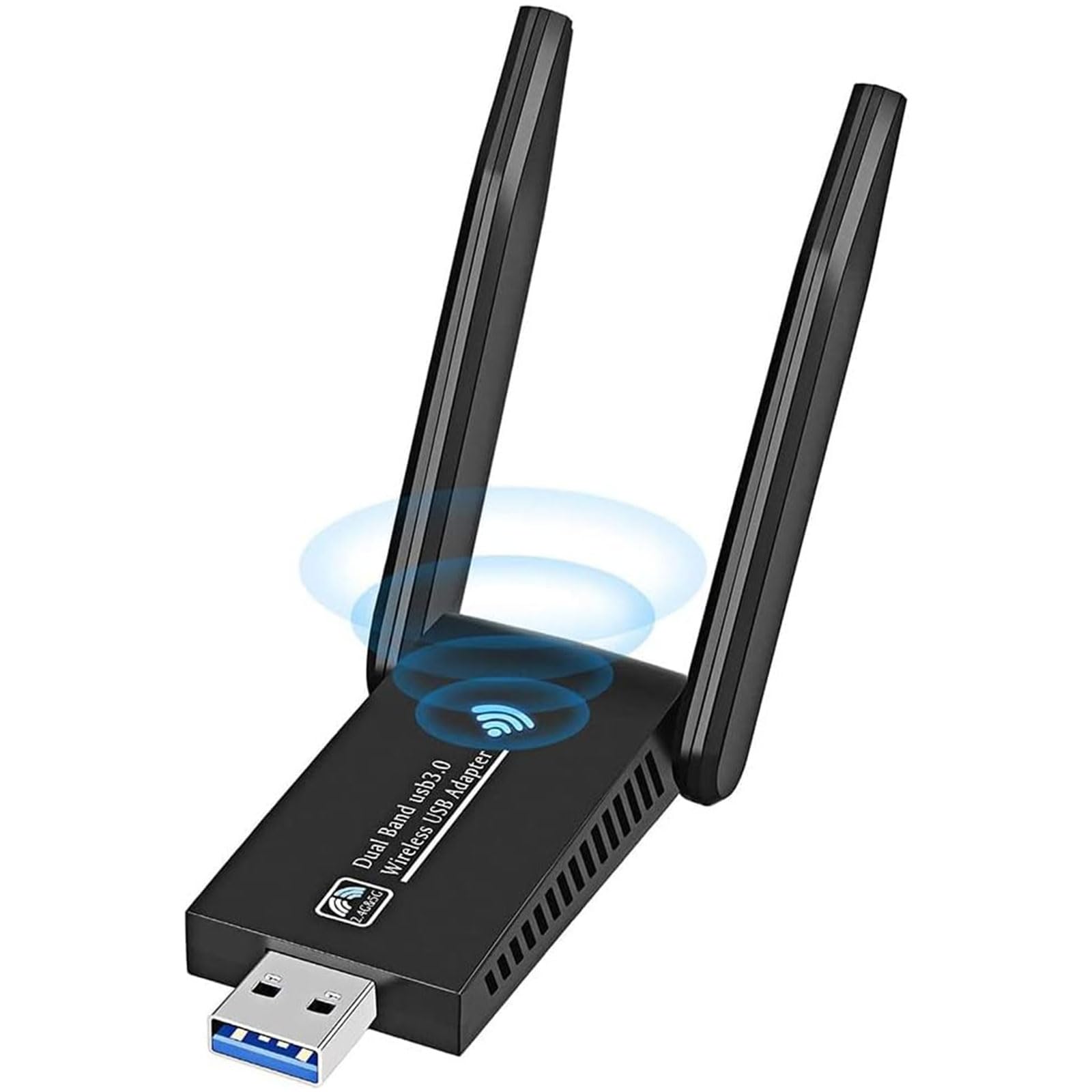 آداپتور وایرلس USB وای فای AnnuoYi ، دو باند 2.4/5Ghz ، پذیرنده خارجی شبکه بی‌سیم 1300 مگابیت بر ثانیه ، آنتن دو باند 5dBi وای فای برای کامپیوتر/دسکتاپ/تبلت/لپ تاپ