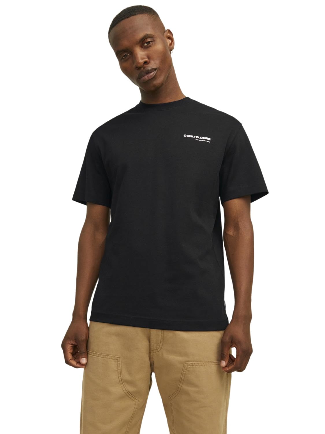 پیراهن تی شرت مردانه JACK & JONES مدل JCOAERO PRINT TEE SS CREW NECK NOOS سایز XL رنگ مشکی