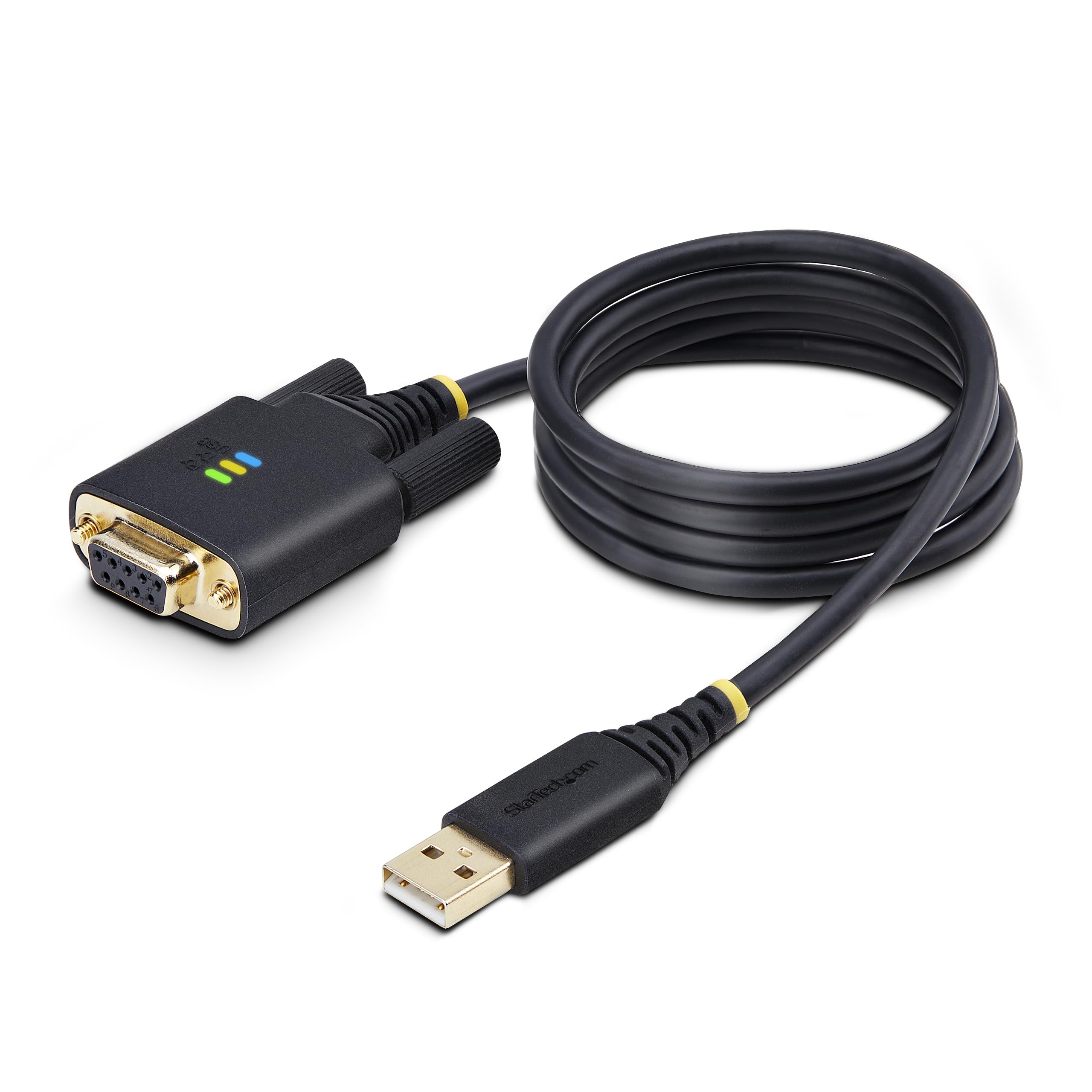 کابل تبدیل USB به سریال Null Modem از StarTech.com ، طول 3 فوت (1 متر) ، COM Retention ، FTDI ، USB-A به RS232 ، پیچ یا مهره های DB9 قابل تعویض 3 فوت / 1 متر
