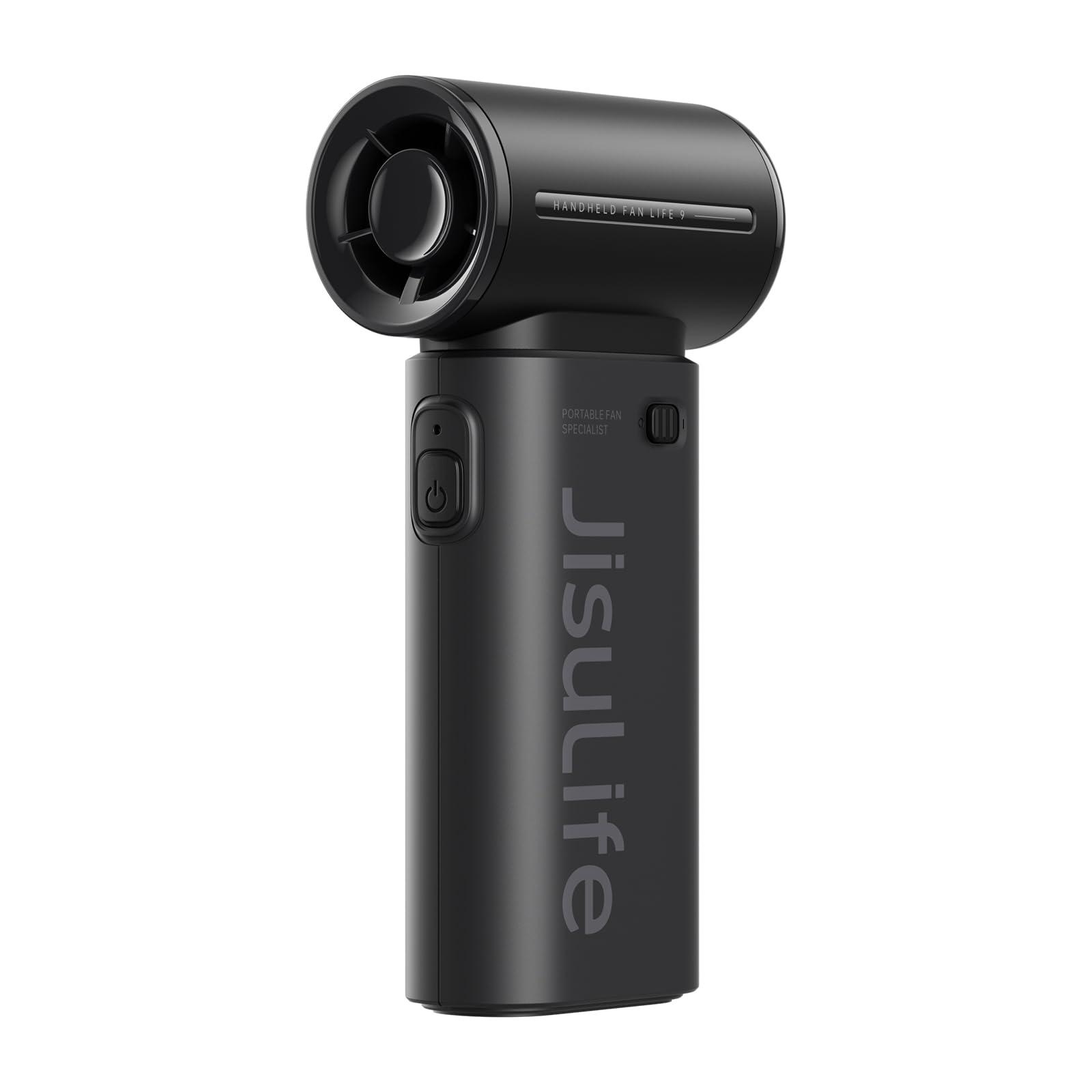 پنکه دستی قابل حمل JISULIFE با قابلیت شارژ USB، فن یو اس بی قابل شارژ [18H زمان خنک کنندگی حداکثر]، باتری کوچک 5000mAh برای استفاده شخصی در آرایش/مژه، پنکه جیبی با 5 سرعت برای خانم ها و آقایان در سفر، کمپینگ و فعالیت های فضای باز، رنگ مشکی - 5000mAh