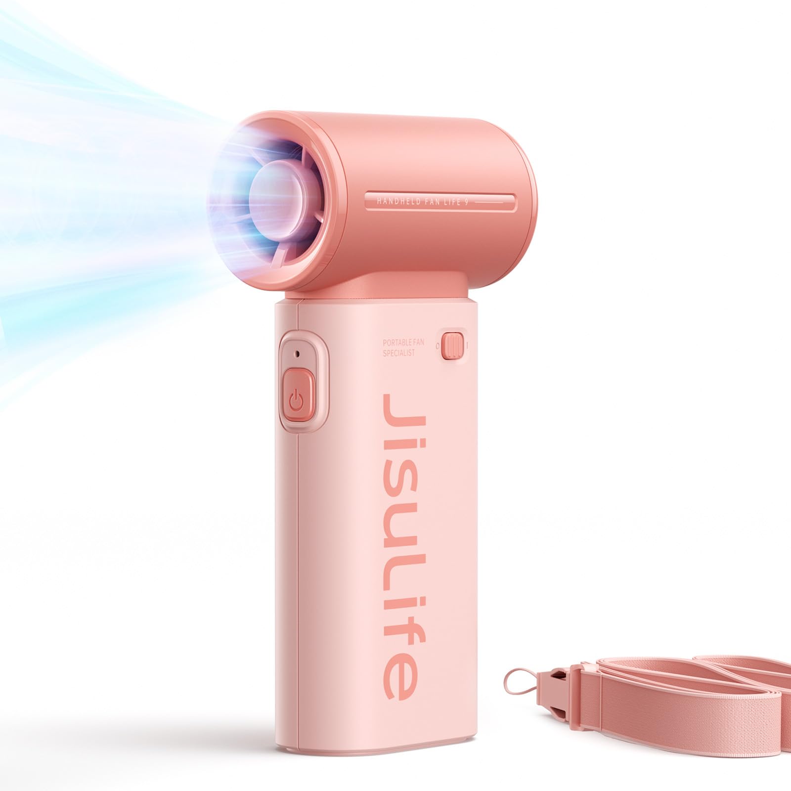 JISULIFE Portable Handheld Fan, Mini USB Rechargeable Fan [18 ساعت زمان خنک کردن حداکثر], 5000mAh باتری کوچک شخصی آرایش / پنجه فن، فن جیبی با 5 سرعت برای زنان مردان مسافرت کمپینگ خارجی صورتی