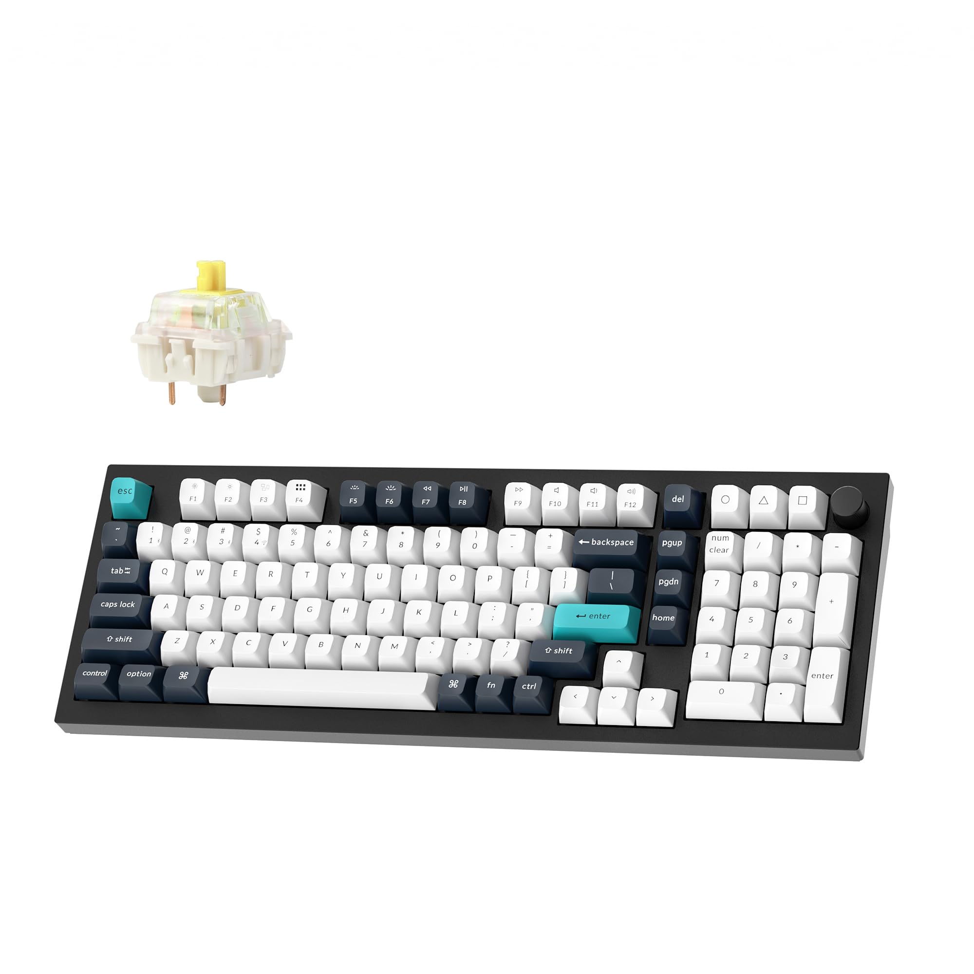 Keychron Q5 Max WirelesسKeyboard, 2.4 GHz Bluetooth QMK Full Aluminum 96% Layout RGB with Hot-swappable Gateron Banana Switch Compatible with Mac Windows Linux Hot-swap Gateron Jupiter Banana Switch