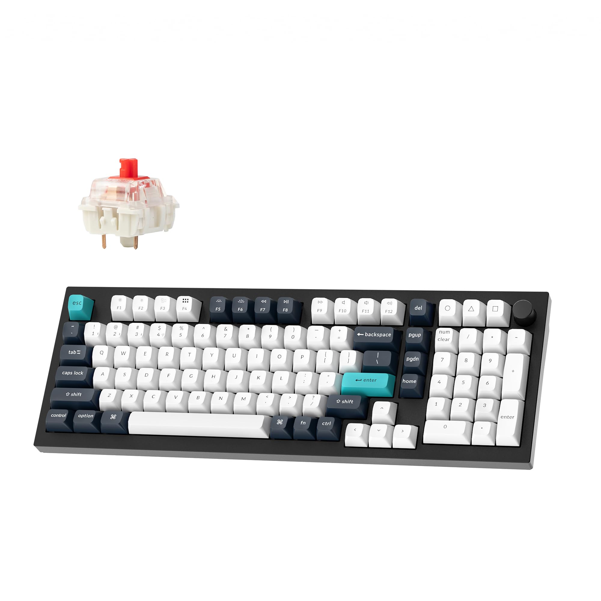 کیبرد مکانیکی بی‌سیم نوری Keychron Q5 Max، بلوتوث 2.4 گیگاهرتز QMK Full آلومینیوم 96% لایه RGB با سوئیچ قابل تعویض Gateron Red سازگار با مک ویندوز لینوکس