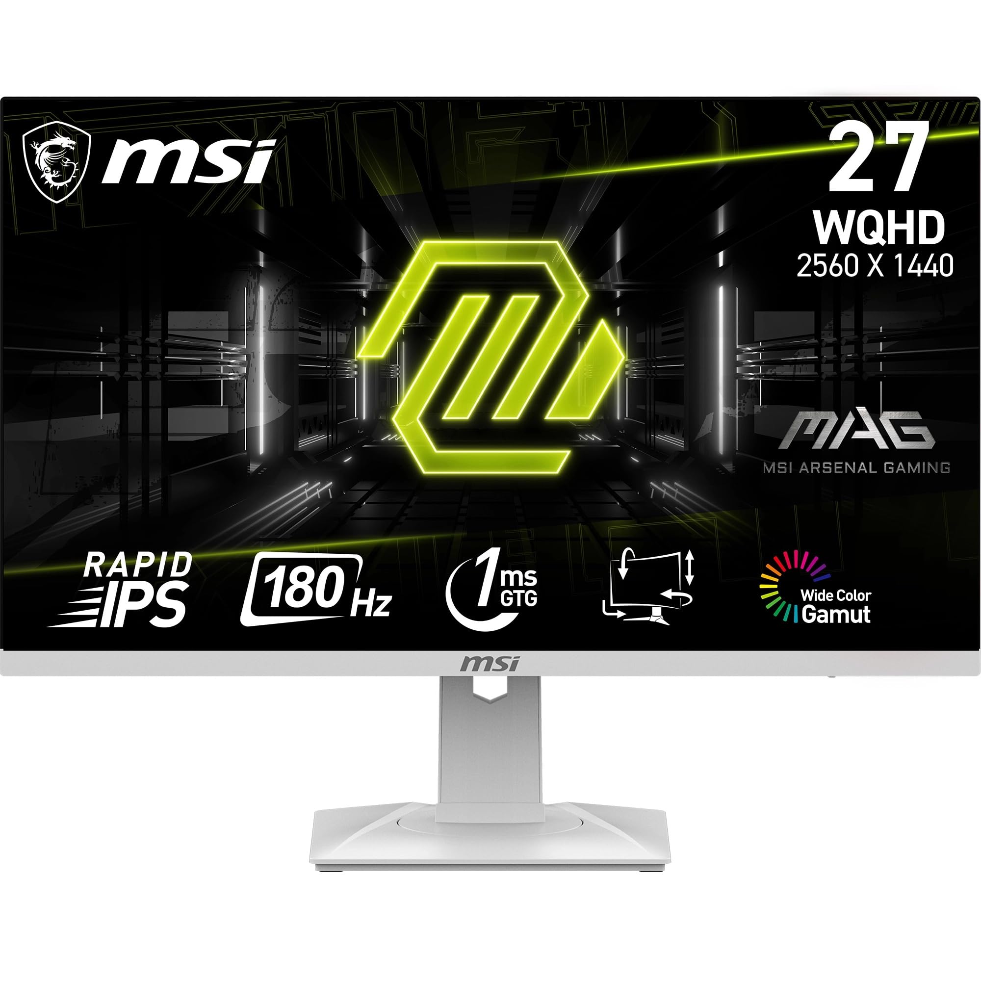 MSI MAG 274QRFW یک اندازه 
MAG 274QRFW وضوح تصویر WQHD/180 هرتز