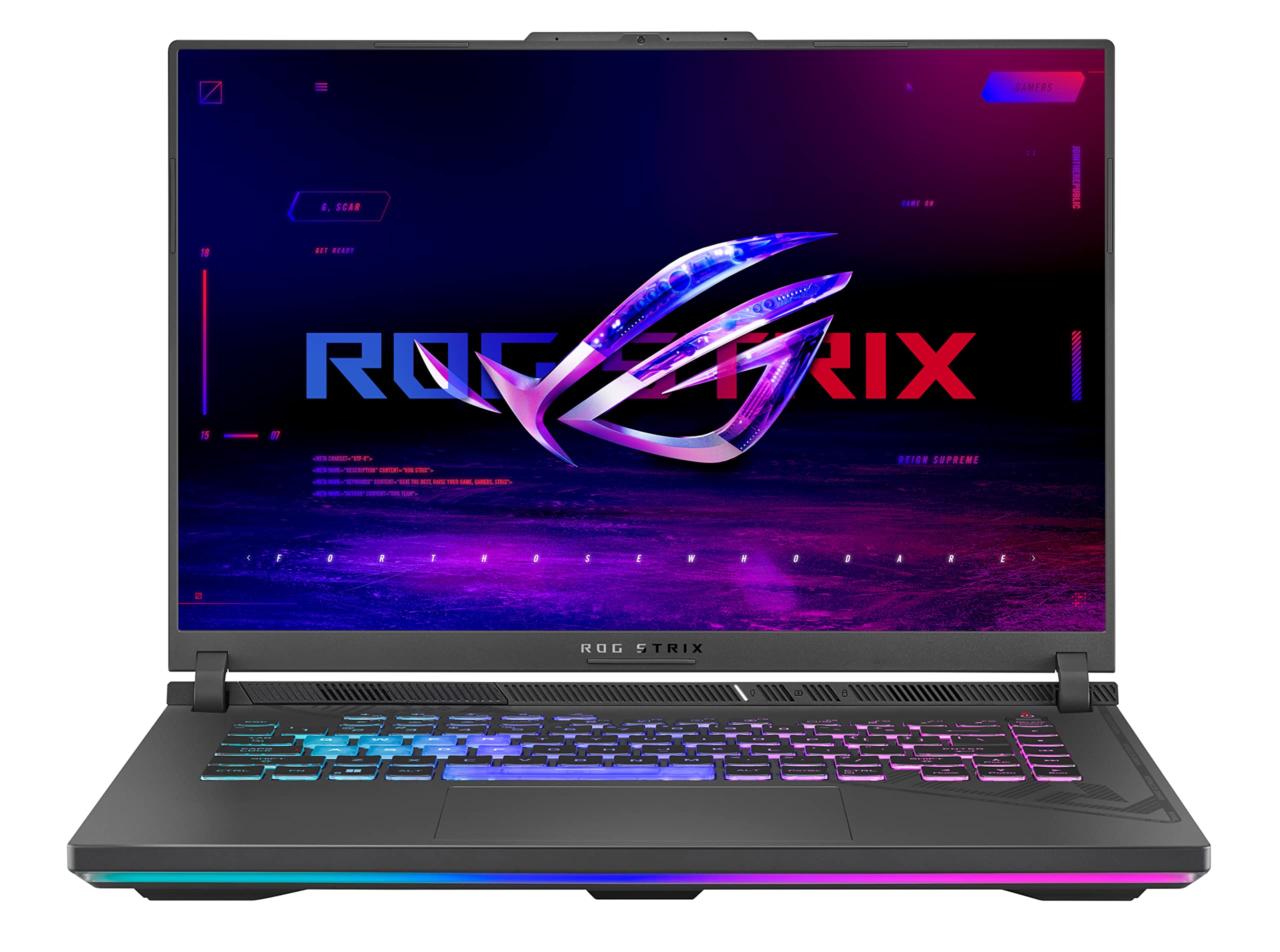 لپ‌تاپ بازی ASUS ROG Strix G16، صفحه نمایش IPS 165Hz FHD 16 اینچی، Intel Core i7-13650HX، رم 16GB DDR5، حافظه داخلی 1TB SSD، کارت گرافیک NVIDIA GeForce RTX 4060، وای‌فای 6E، صفحه کلید انگلیسی، ویندوز ۱۱ هوم