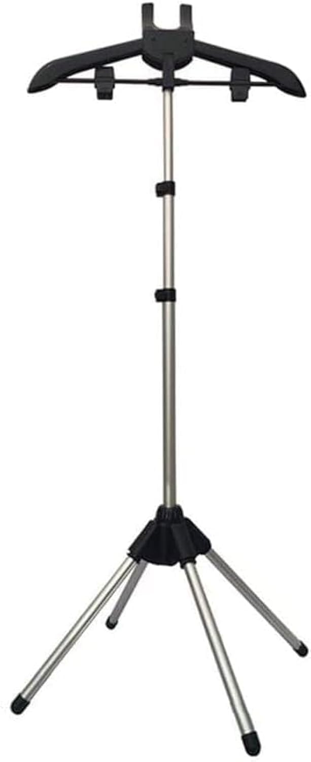 Hcosmy نگهدارنده بخارگر دستی لباس، پایه تلسکوپی تاشو ایستاده برای اتو کردن پارچه، رخت‌آویز چرخان قابل تنظیم، رک خشک‌کن رخت‌آویز لباس، لوازم جانبی بخارگر لباس