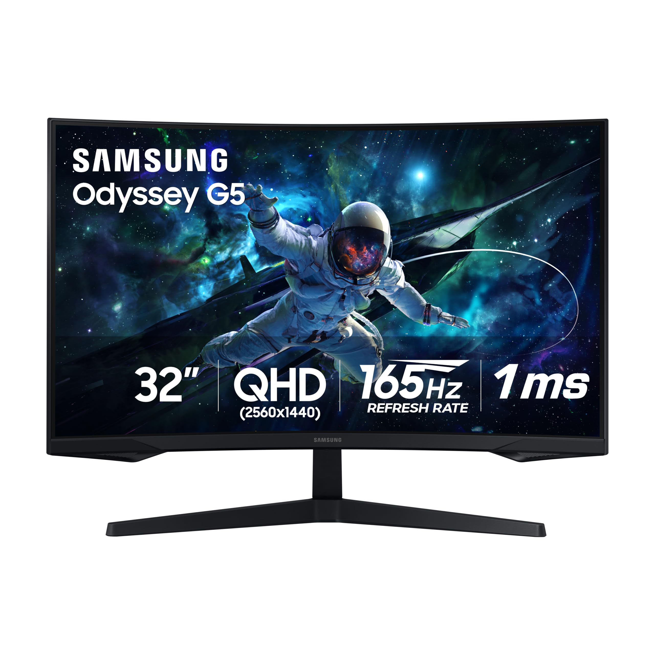 ترجمه: مانیتور بازی منحنی سامسونگ اودیسی G55C سری 32 اینچ با کیفیت QHD، 1000R، ۱ms(MPRT)، HDR10، 165Hz، AMD Radeon FreeSync، مراقبت از چشم، مدل LS32CG550ENXZA، ۲۰۲۴ 32-اینچ G5 - منحنی QHD 165Hz، 165Hz