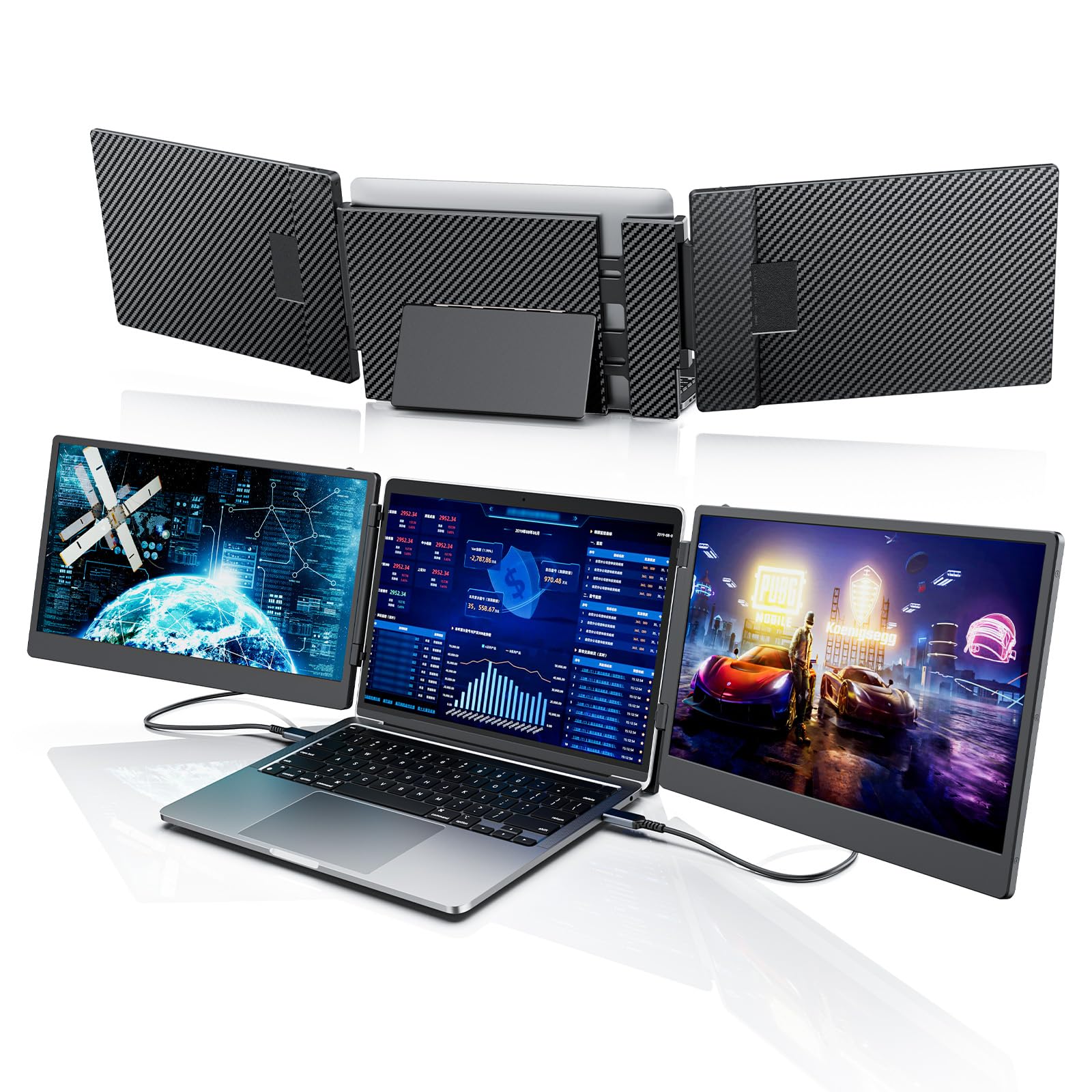 صفحه نمایش لپ تاپ 14 اینچی ، تقویت کننده صفحه نمایش دوگانه ، مانیتور قابل حمل 1080P FHD IPS لپ تاپ برای لپ تاپ های 13-17.3 اینچی ، مناسب برای ویندوز مک آندروید PS5 و غیره با رنگ سیاه