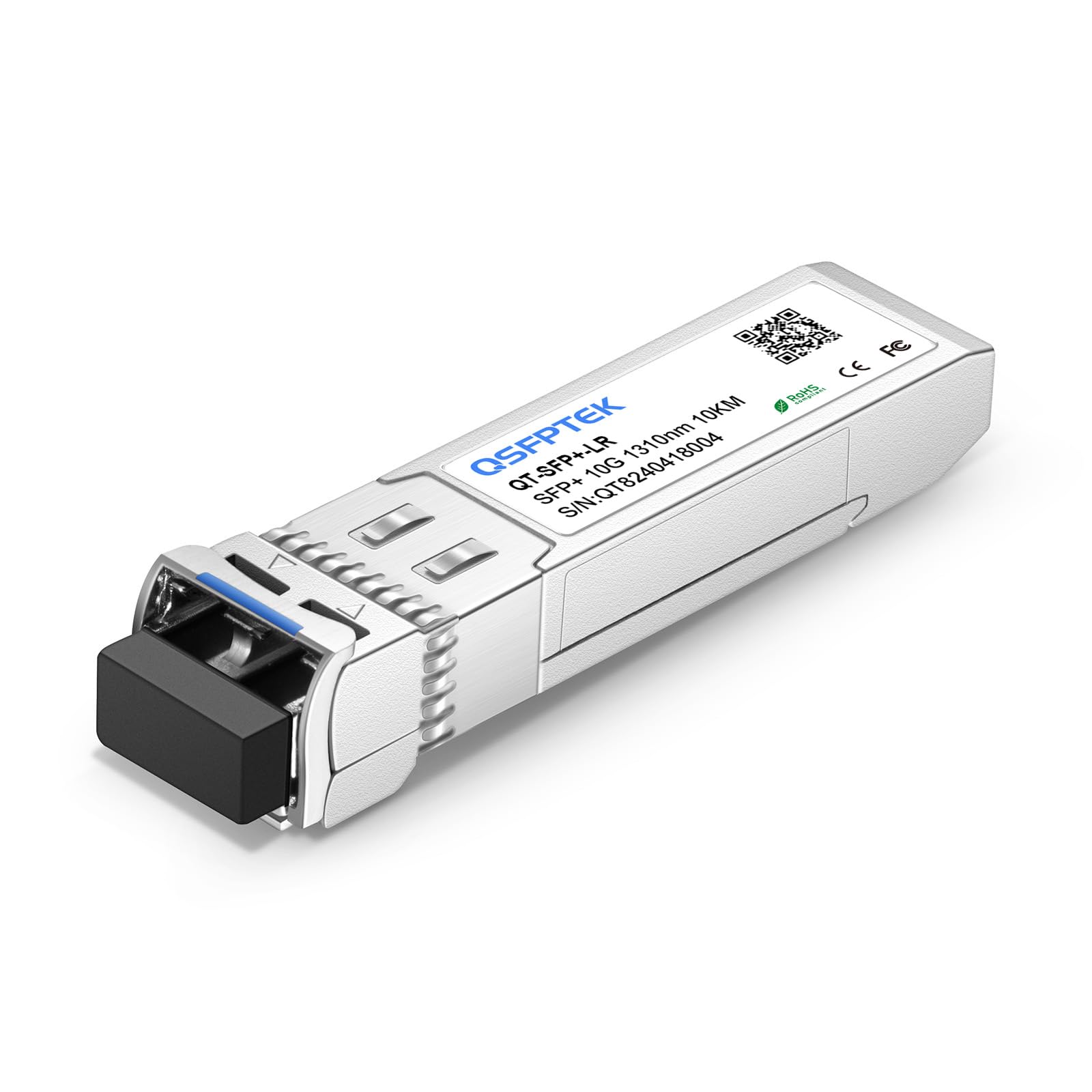 ماژول QSFPTEK 10GBASE-LR SFP، SFP+ با طول موج 1310 نانومتر و برد 10 کیلومتر LC دوپلکس SMF DOM ارتباطات نوری ترانسیور، SFP-10G-LR سازگار با MINI GBIC و سوئیچ های باز دیگر، 1 عدد x 1 SMF 10G 10KM