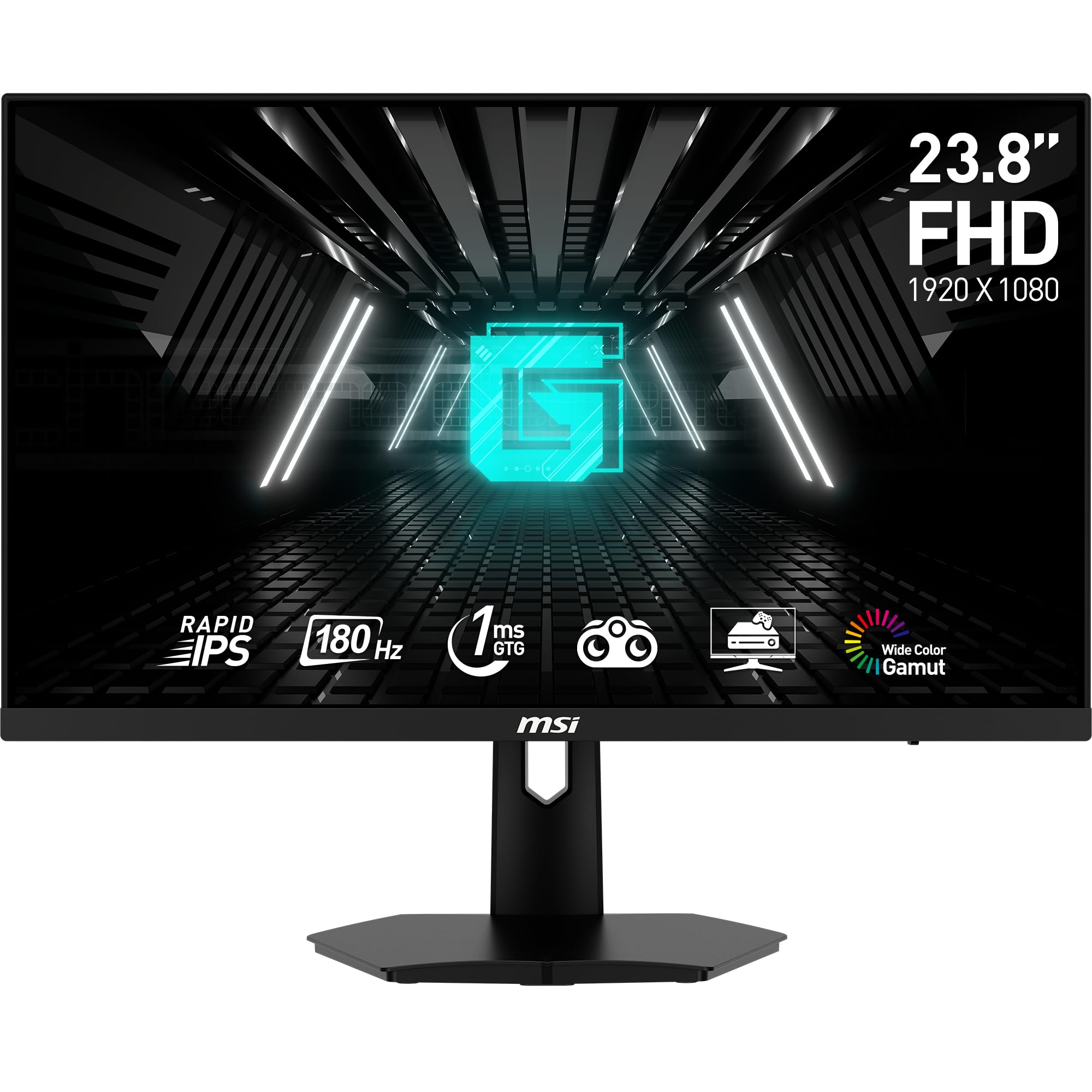 MSI مانیتور بازی 24 اینچی Optix G244F E2 با وضوح تصویر FHD Rapid IPS با فرکانس تازه‌سازی 180Hz، و وقت پاسخ‌گویی 1 میلی‌ثانیه و Free Sync