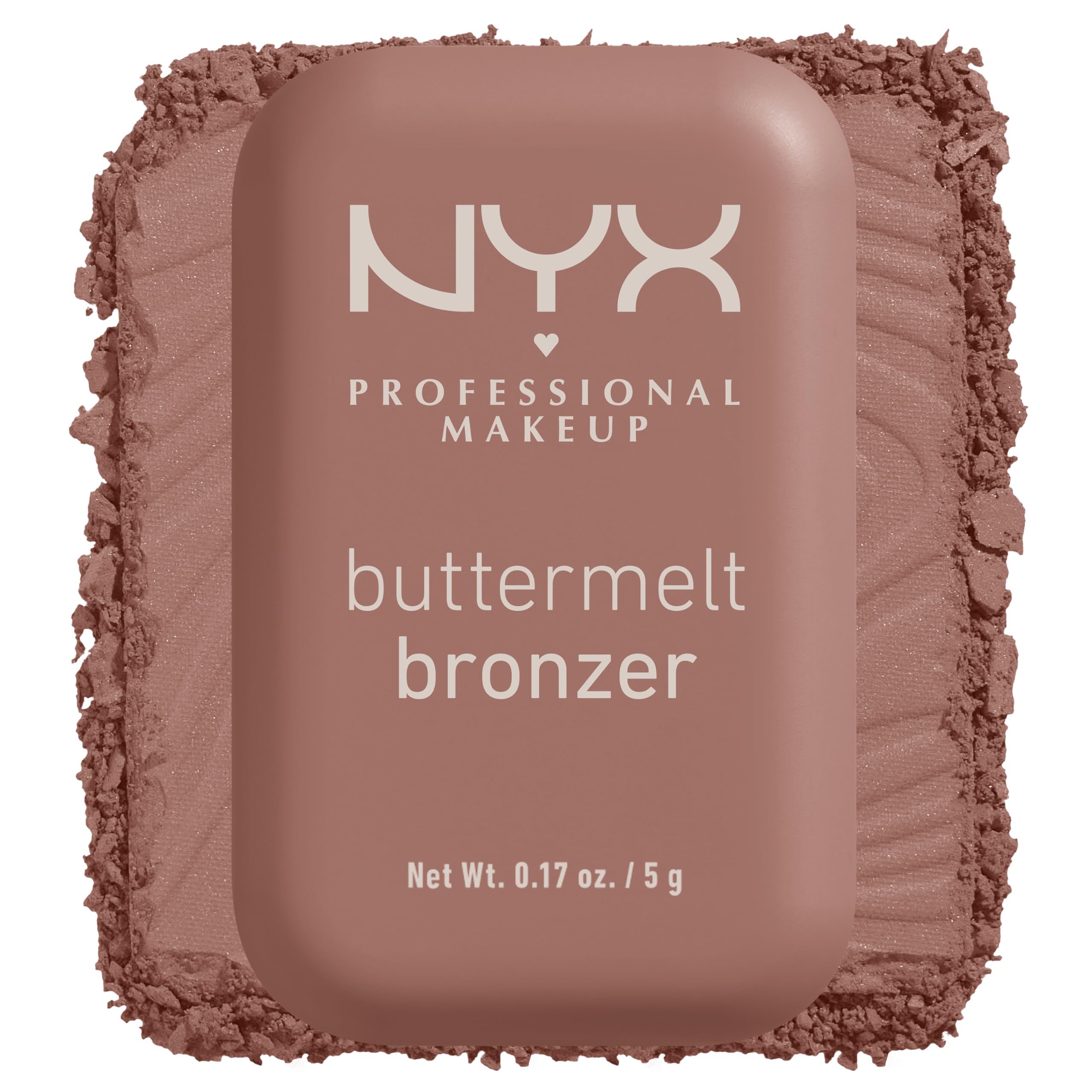 رژگونه پودری برنزه Buttermelt از NYX حرفه‌ای، دارای ضد آب و منتقل نمی‌شود، ماندگاری 12 ساعته، قابل افزایش، وگان، سایه - All Butta'd Up، 1 عدد ALL BUTTAD UP