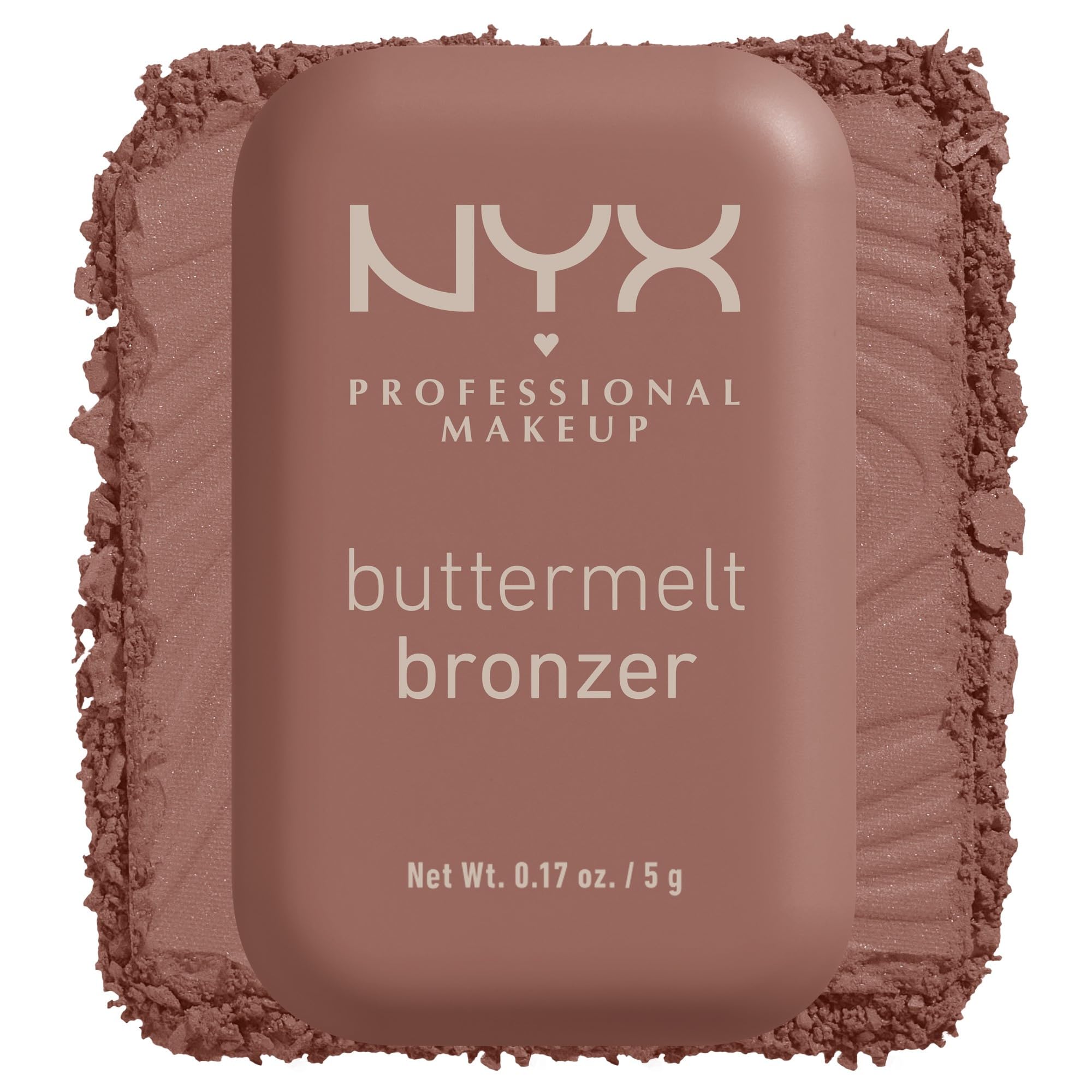 رنگ‌دهی NYX Professional Makeup Buttermelt Bronzer، رنگدهی پودر برونزه، ماندگاری ۱۲ ساعته، مقاوم در برابر پاک شدن و انتقال، قابل افزایش، گیاهی، رنگ - باتا بیسکویت، ۱ عدد