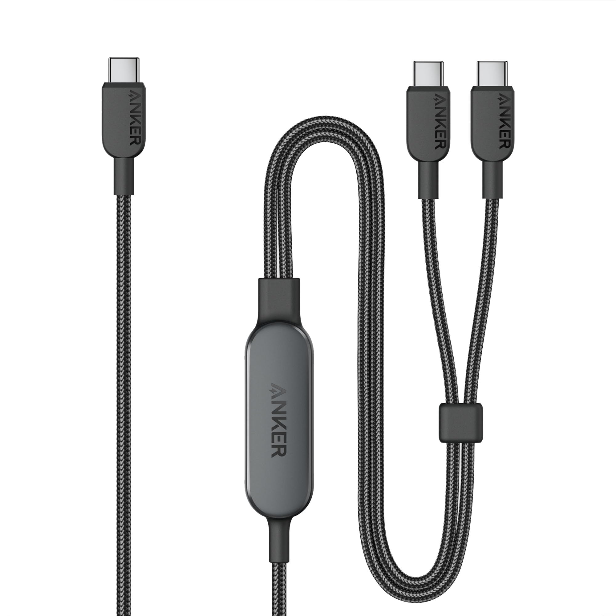 کابل Anker USB C، 4 فوتی 2 در 1 USB C به USB C با حداکثر 140 وات، شارژ سریع برای آیفون 16/16 Pro/16 Pro Max/16 Plus، سامسونگ S25/S24/S23، مک بوک ایر/پرو، لنوو، اچ‌پی، آیپد و دیگر (USB 2.0 گره خورده)