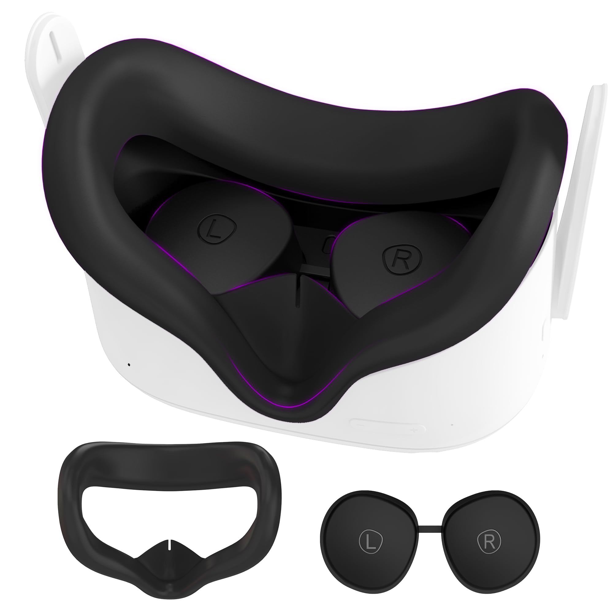 پوشش صفحه صورت AMZDM برای Oculus Quest 2 با پوشش لنزها، پوشش‌گیرنده‌ها قابل شستشوی پوشش‌های سیلیکونی VR برای Meta Quest 2 لوازم جانبی VR