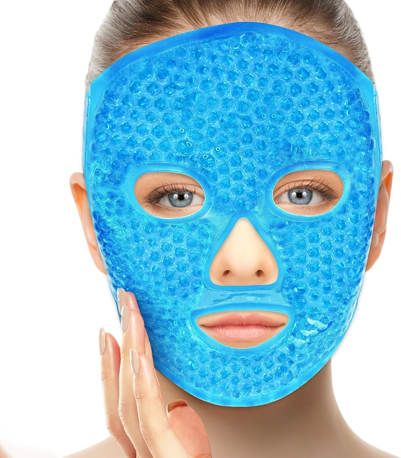 YHRY Ice Face Mask,Ice Mask for Face, Gel Beads Hot Heat Cold Compress Pack, for Sleeping, Migraine, Stress Relief, Reduce Puffiness, Skin Care, Sinus Pressure, Gifts for Women Mom, Blue

ماسک یخی YHRY، ماسک یخی برای صورت، بسته فشار سرد گرم یخ ژلی، برای خواب، میگرن، کاهش استرس، کاهش تراکم، مراقبت از پوست، فشار سینوس، هدیه برای زنان مادر، آبی